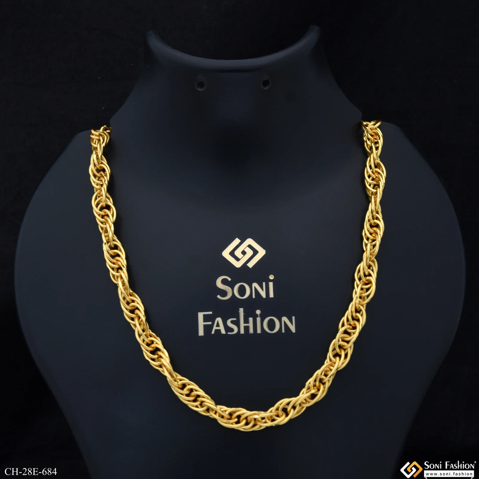 Rajwadi Best Quality Gold Plated Chain for Men - Style E684