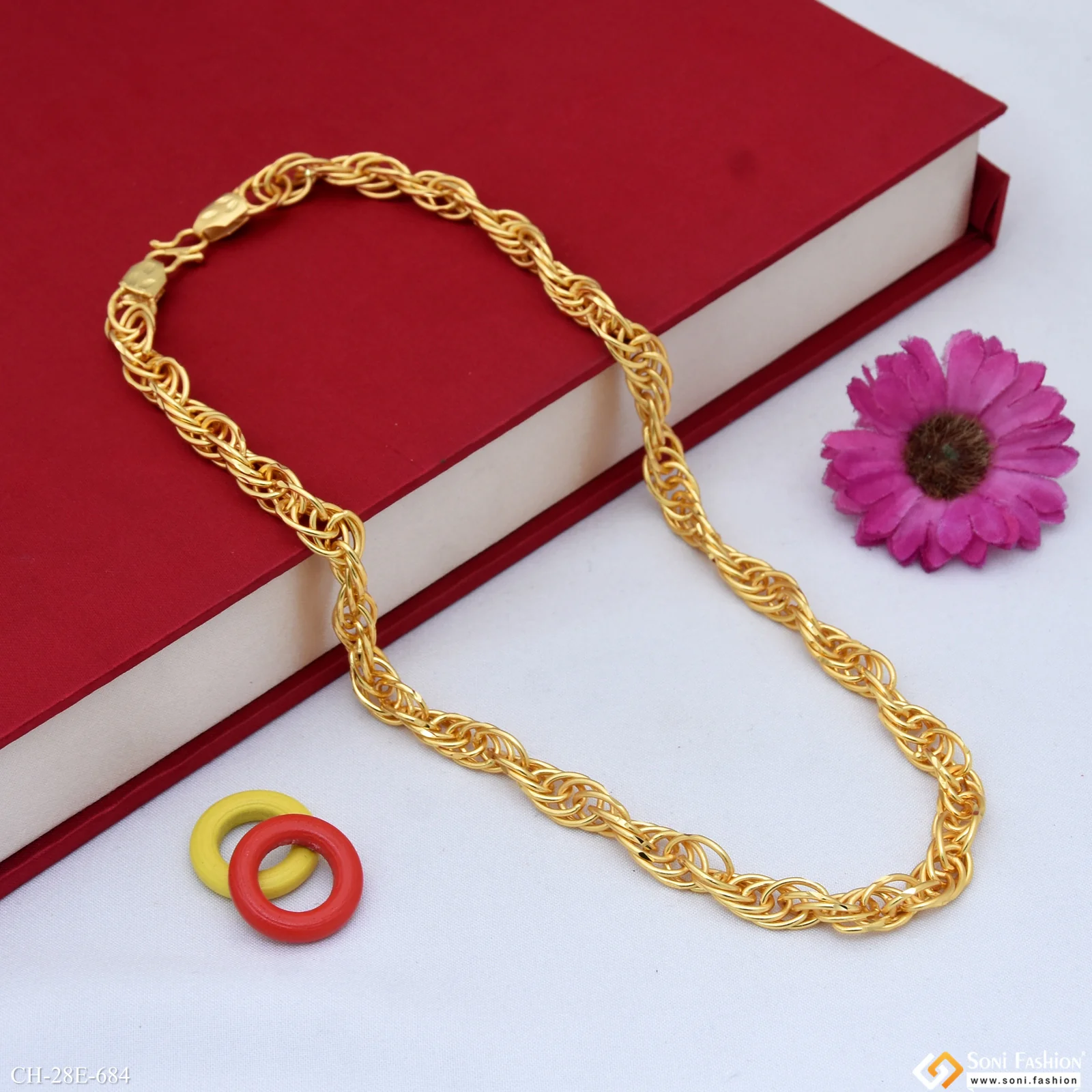 Rajwadi Best Quality Gold Plated Chain for Men - Style E684 - Image 4