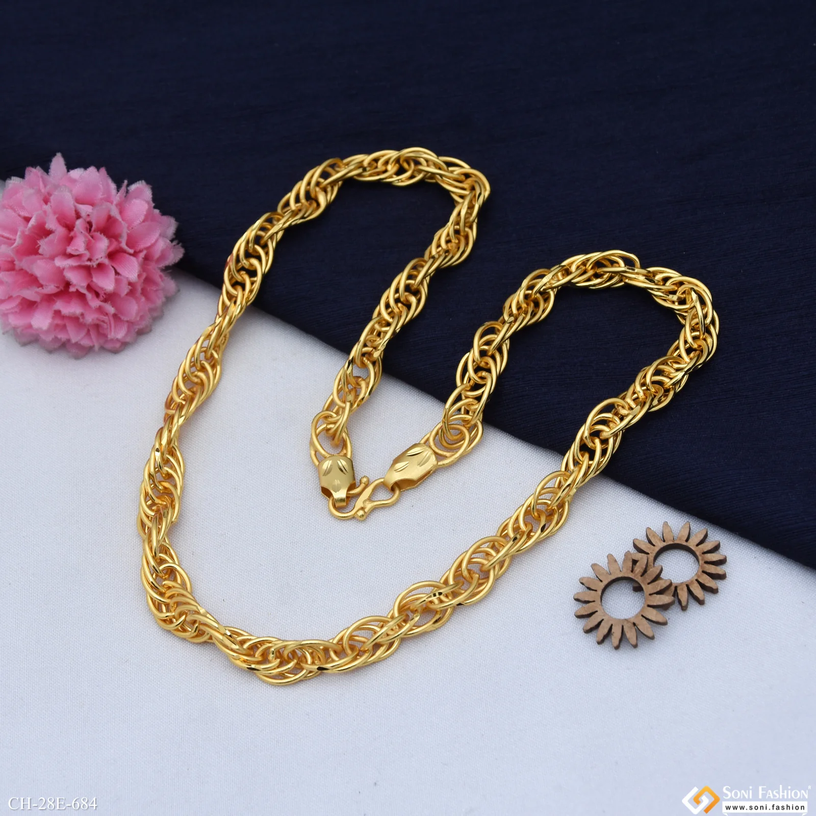 Rajwadi Best Quality Gold Plated Chain for Men - Style E684 - Image 5