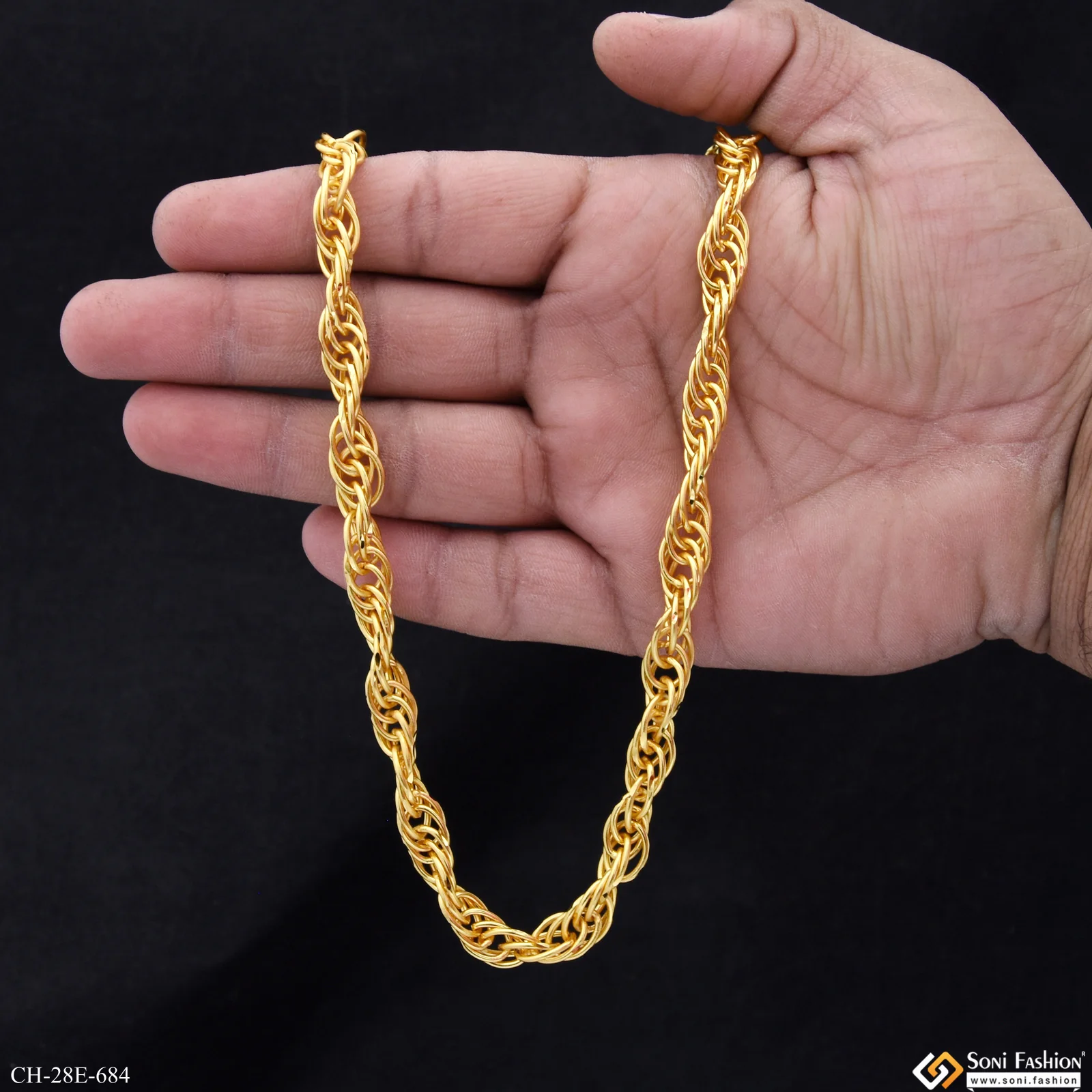 Rajwadi Best Quality Gold Plated Chain for Men - Style E684 - Image 6