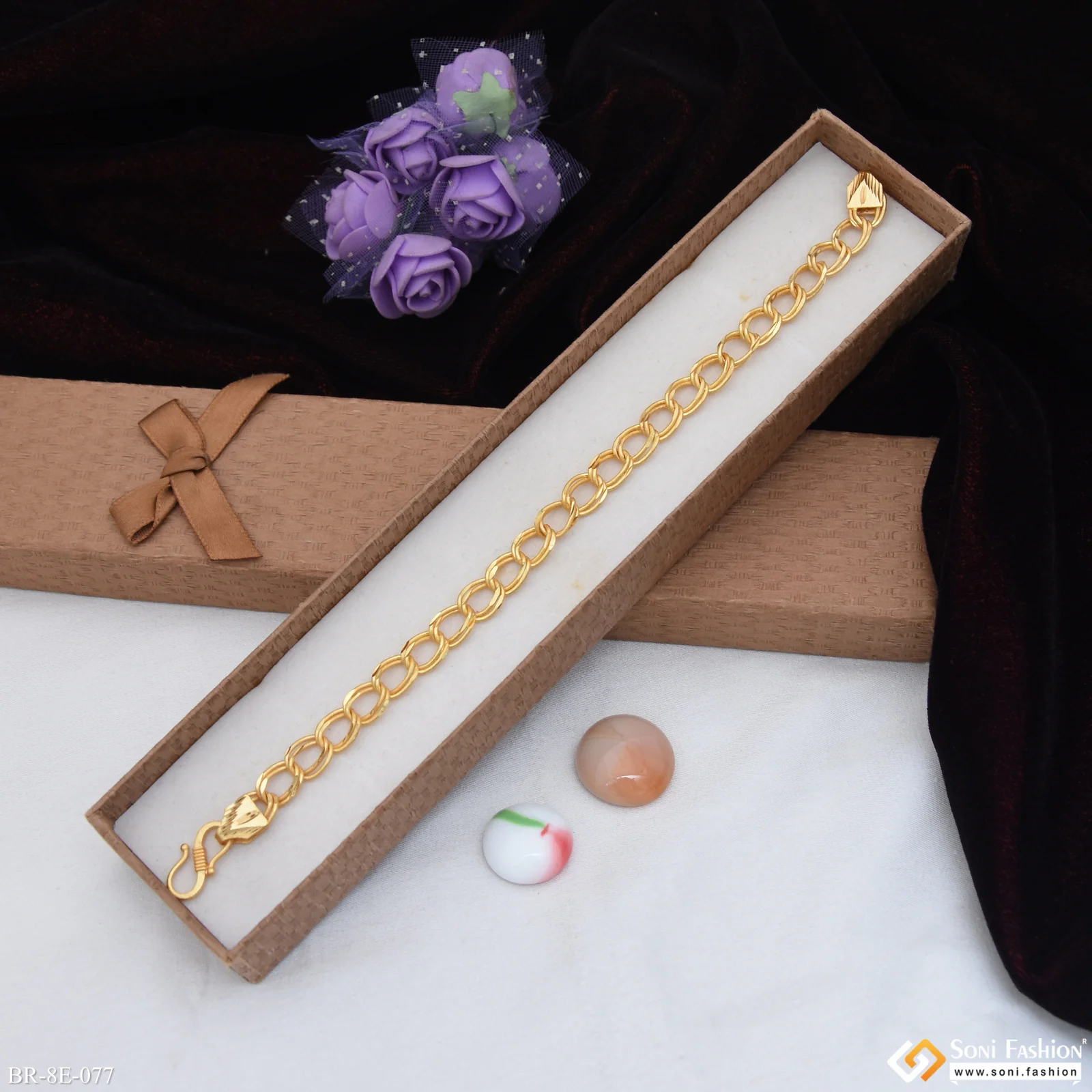 Ring Into Ring Trending Design Gold Plated Link Bracelet for Men - Style E077 - Image 2