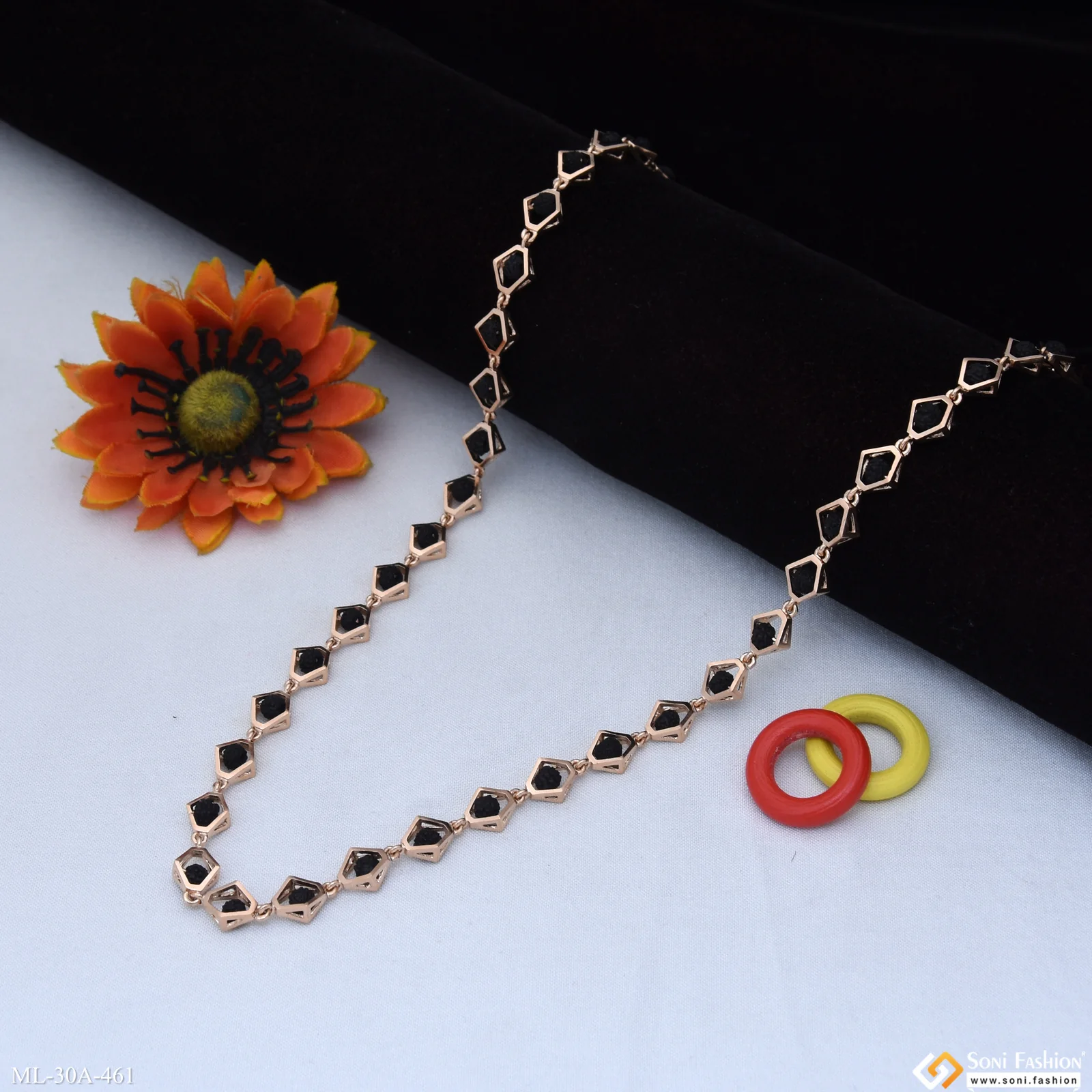 Rose Gold Best Quality18k Rudraksha Mala for Men - Style A461 - Image 4