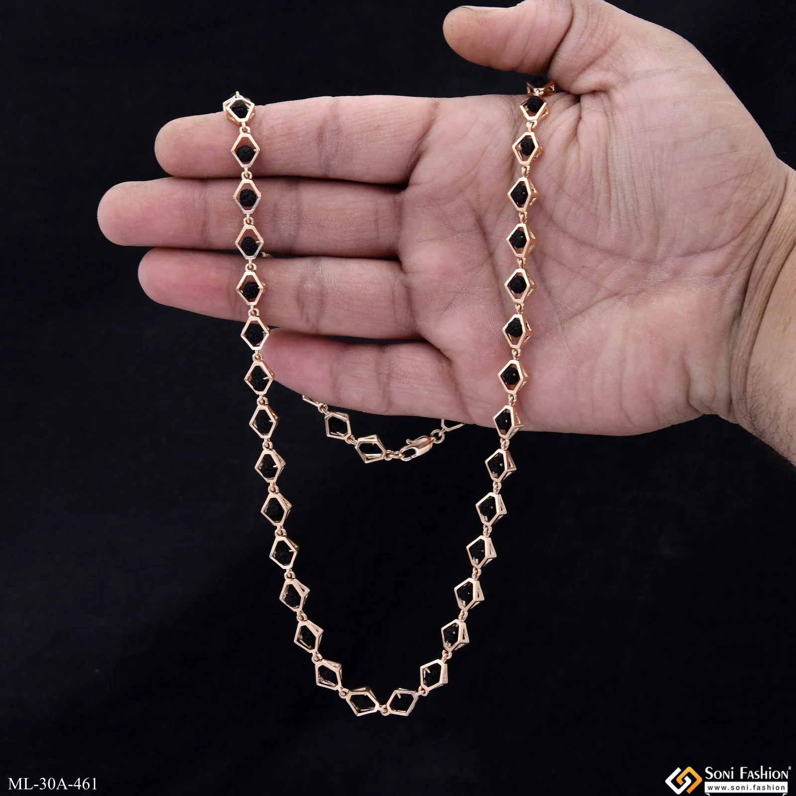 Rose Gold Best Quality18k Rudraksha Mala for Men - Style A461 - Image 5