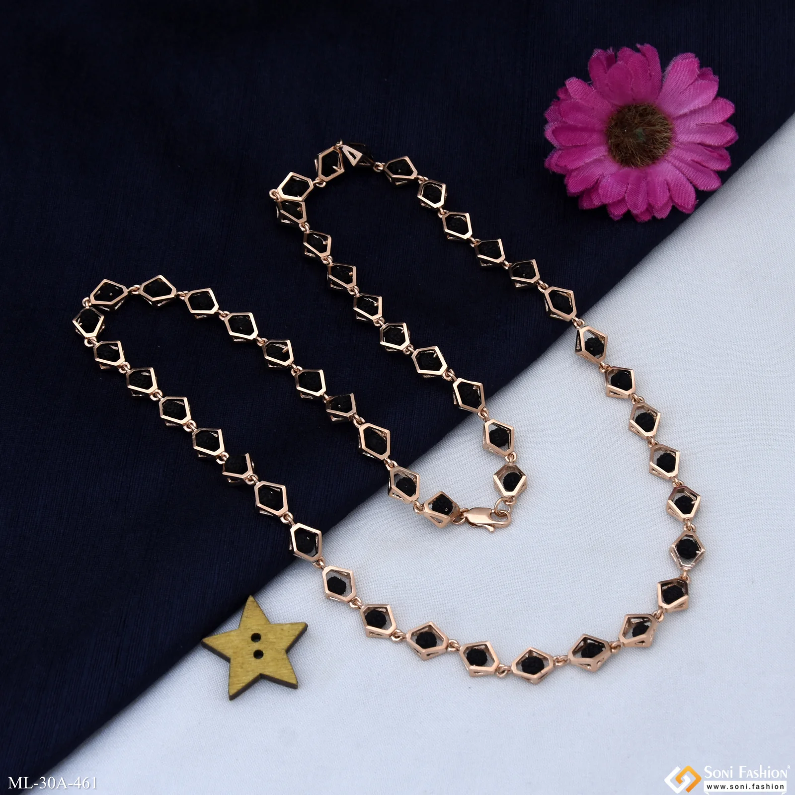 Rose Gold Best Quality18k Rudraksha Mala for Men - Style A461 - Image 6