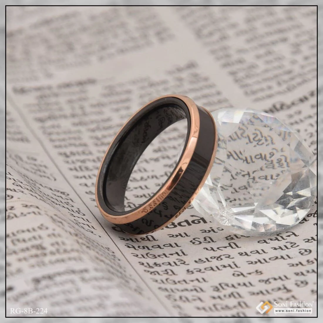 Rose Gold & Black Unique Design Premium-Grade Quality Ring for Men - Style B224 - Image 5