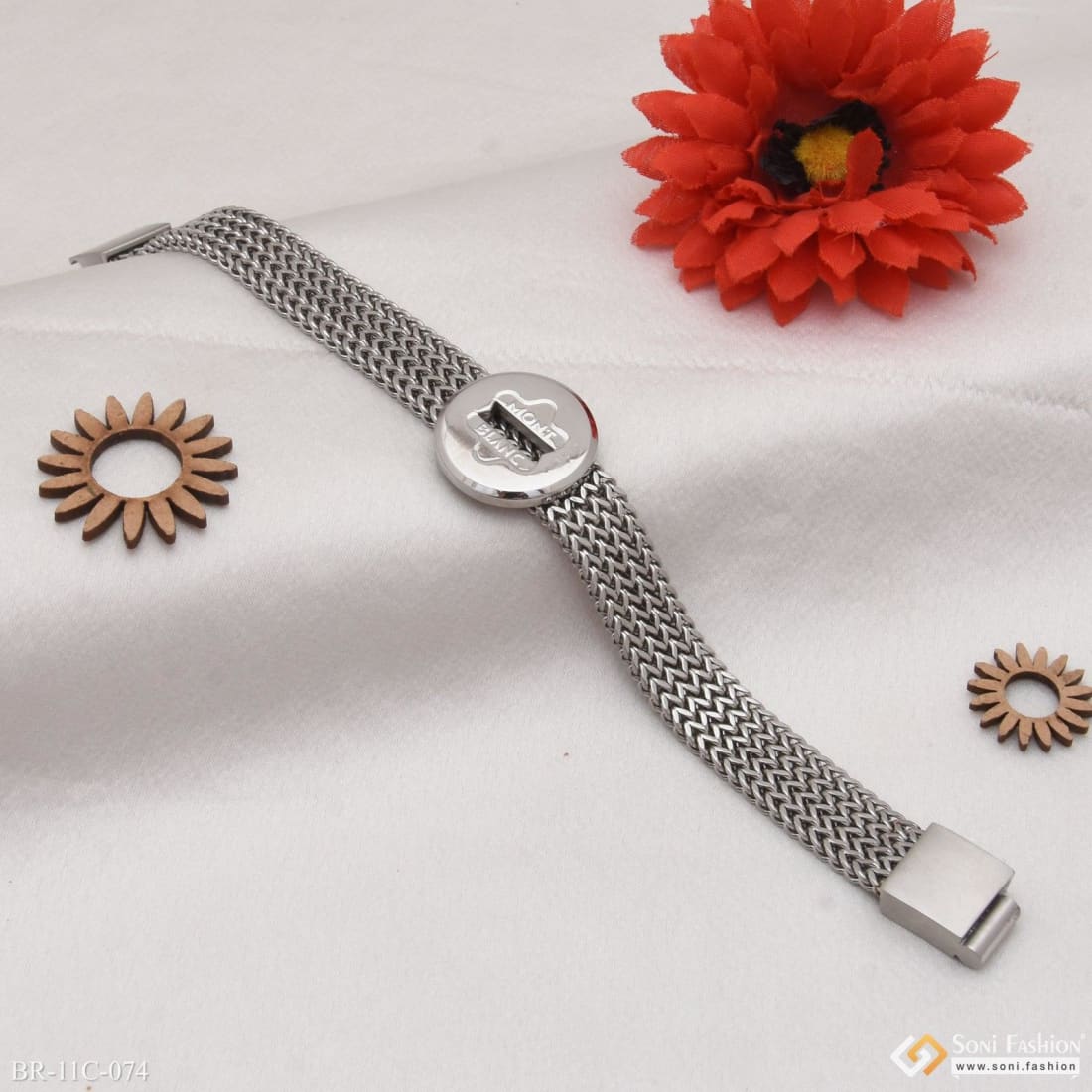Round Shape 4 Line Gorgeous Design Silver Color Bracelet for Men - Style C074 - Image 2