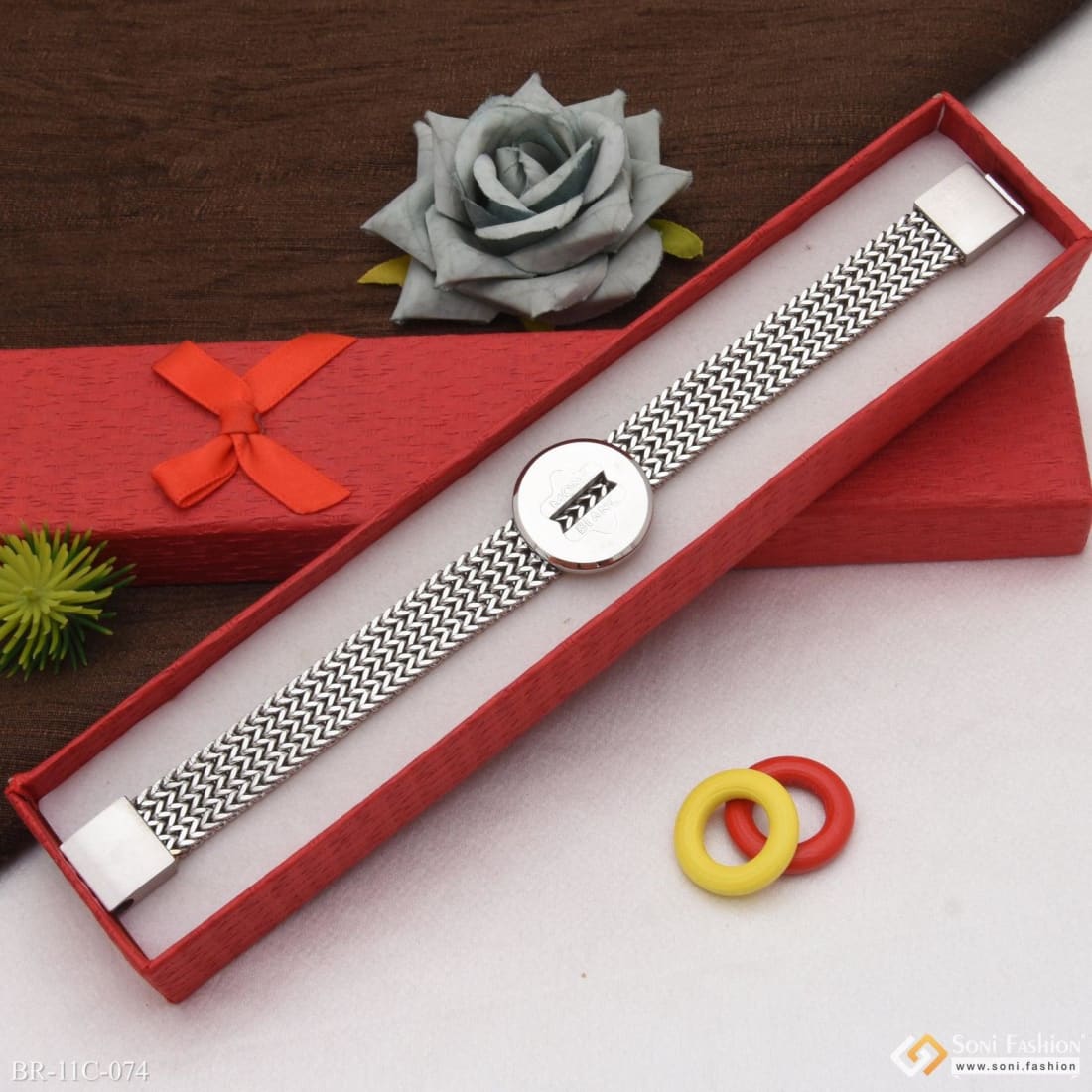 Round Shape 4 Line Gorgeous Design Silver Color Bracelet for Men - Style C074 - Image 3
