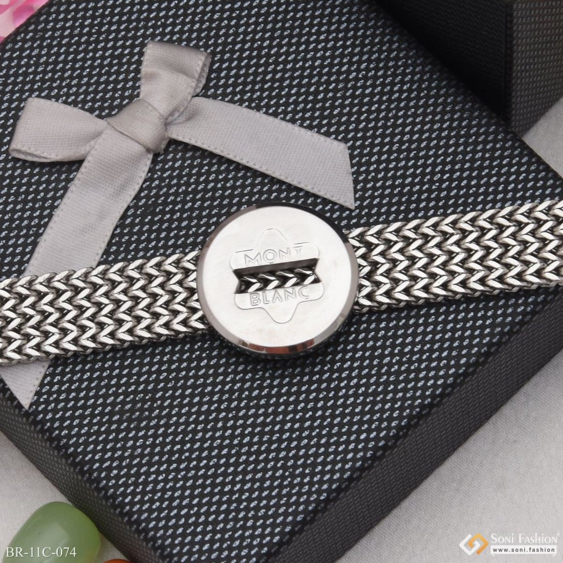 Round Shape 4 Line Gorgeous Design Silver Color Bracelet for Men - Style C074 - Image 5