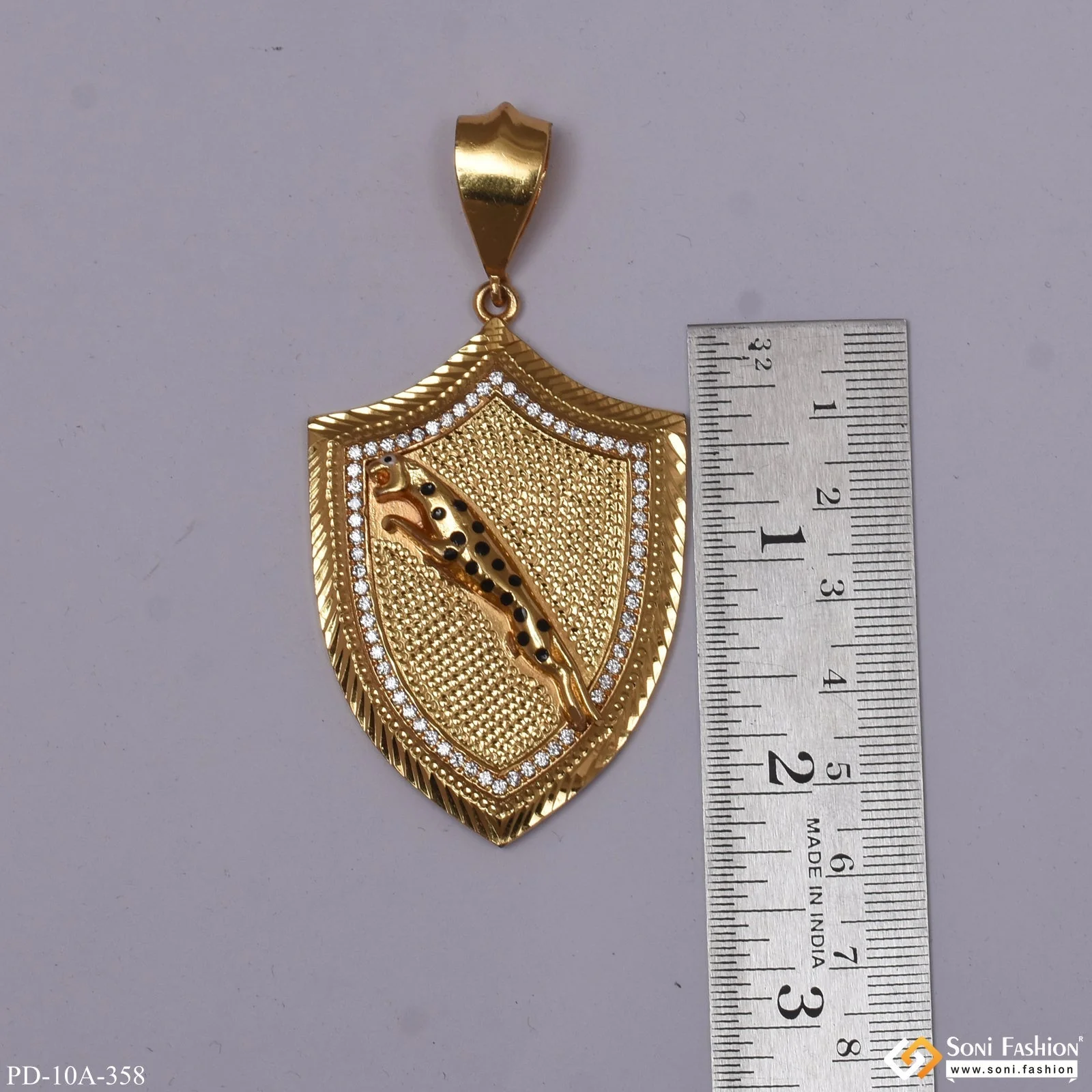 Royal Jaguar Brilliant Design Gold Plated Pendant for Men - Style A358 - Image 2