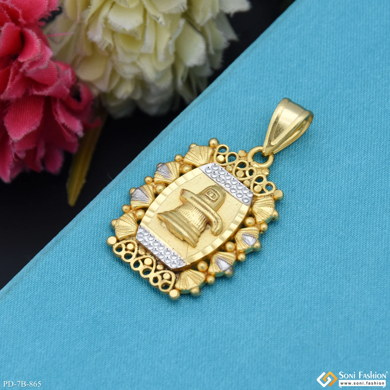 Shivling Delicate Design Gold Plated Pendant for Men - Style B865 - Image 5