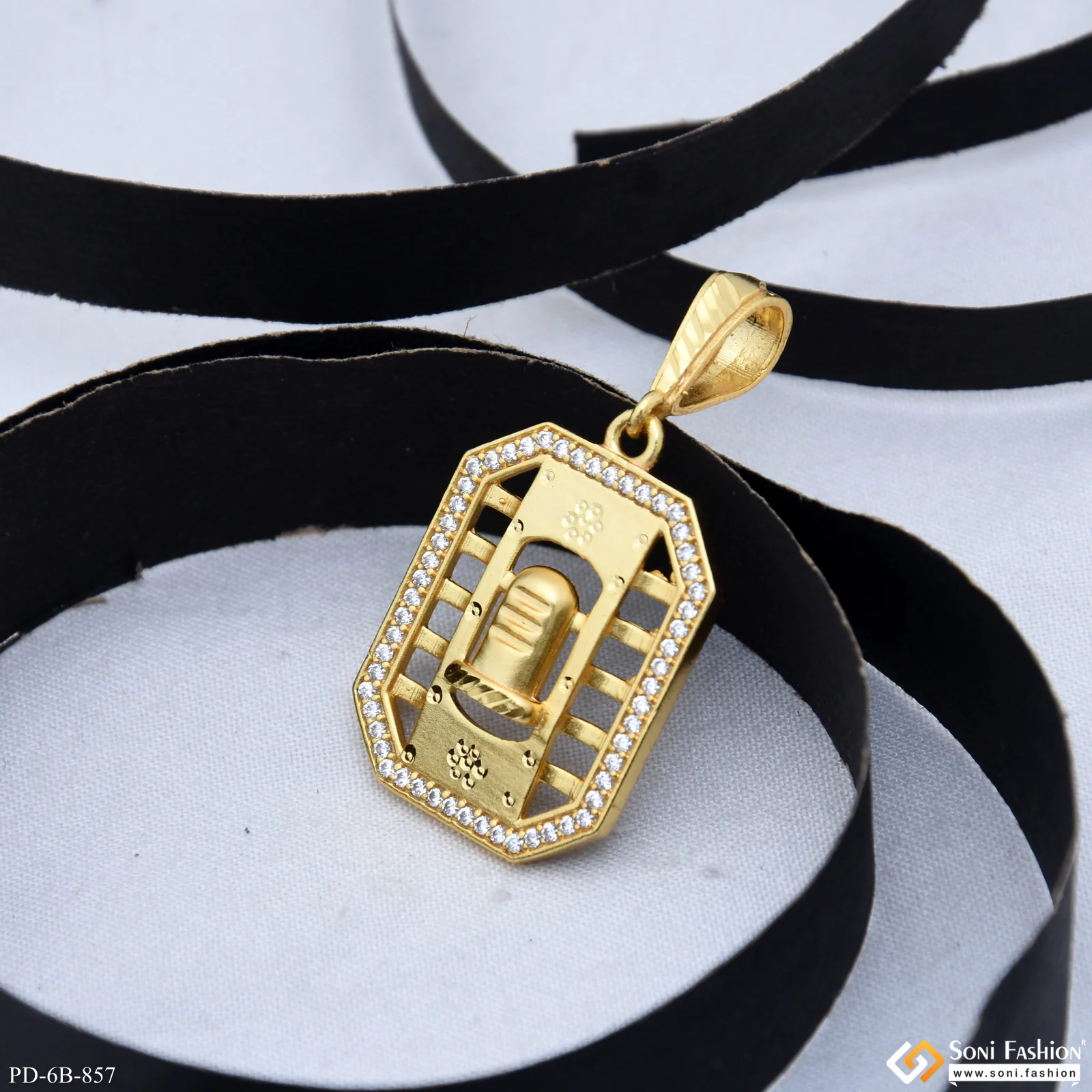 Shivling Latest Design Gold Plated Pendant for Men - Style B857