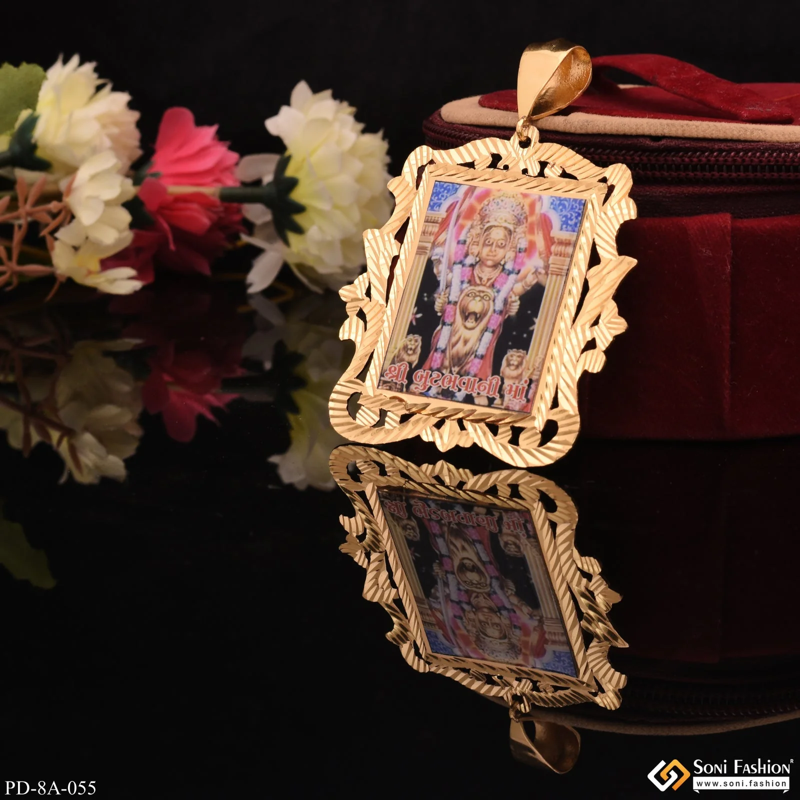 Shree Butbhavani Maa Handmade Photo Gold Plated Pendant For Men - Style A055 - Image 5