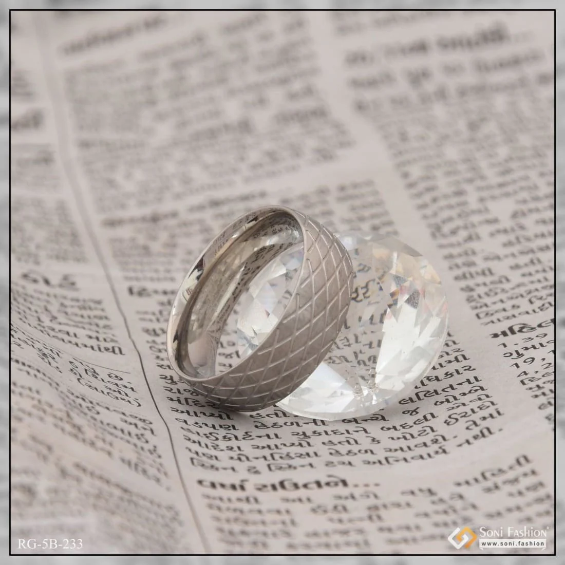 Siver Eye-Catching Design Etched Design High-Quality Ring for Men - Style B233 - Image 5