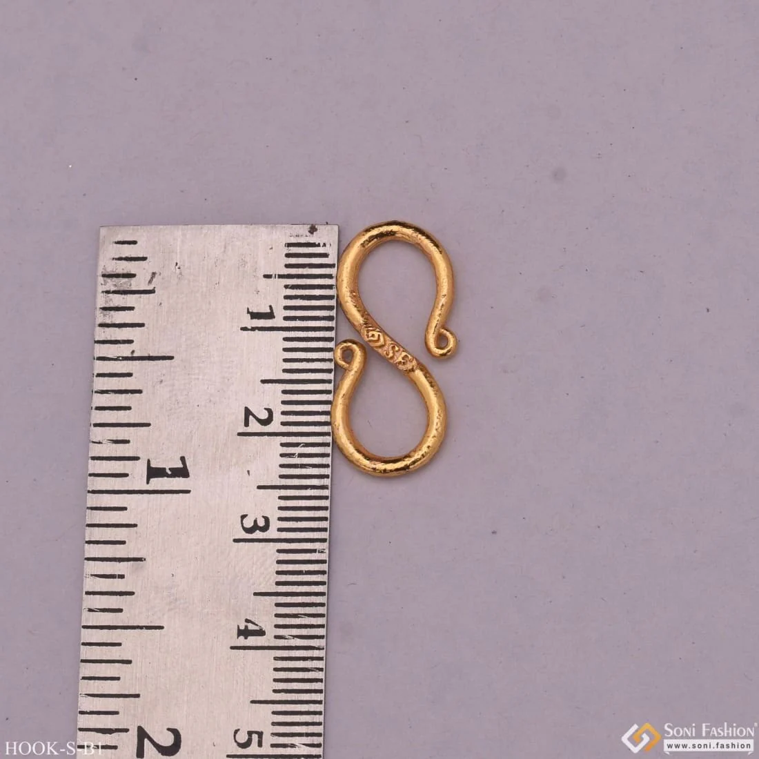 Big Size - S Hook for Chain - Gold Plated - Design B1 - Image 4