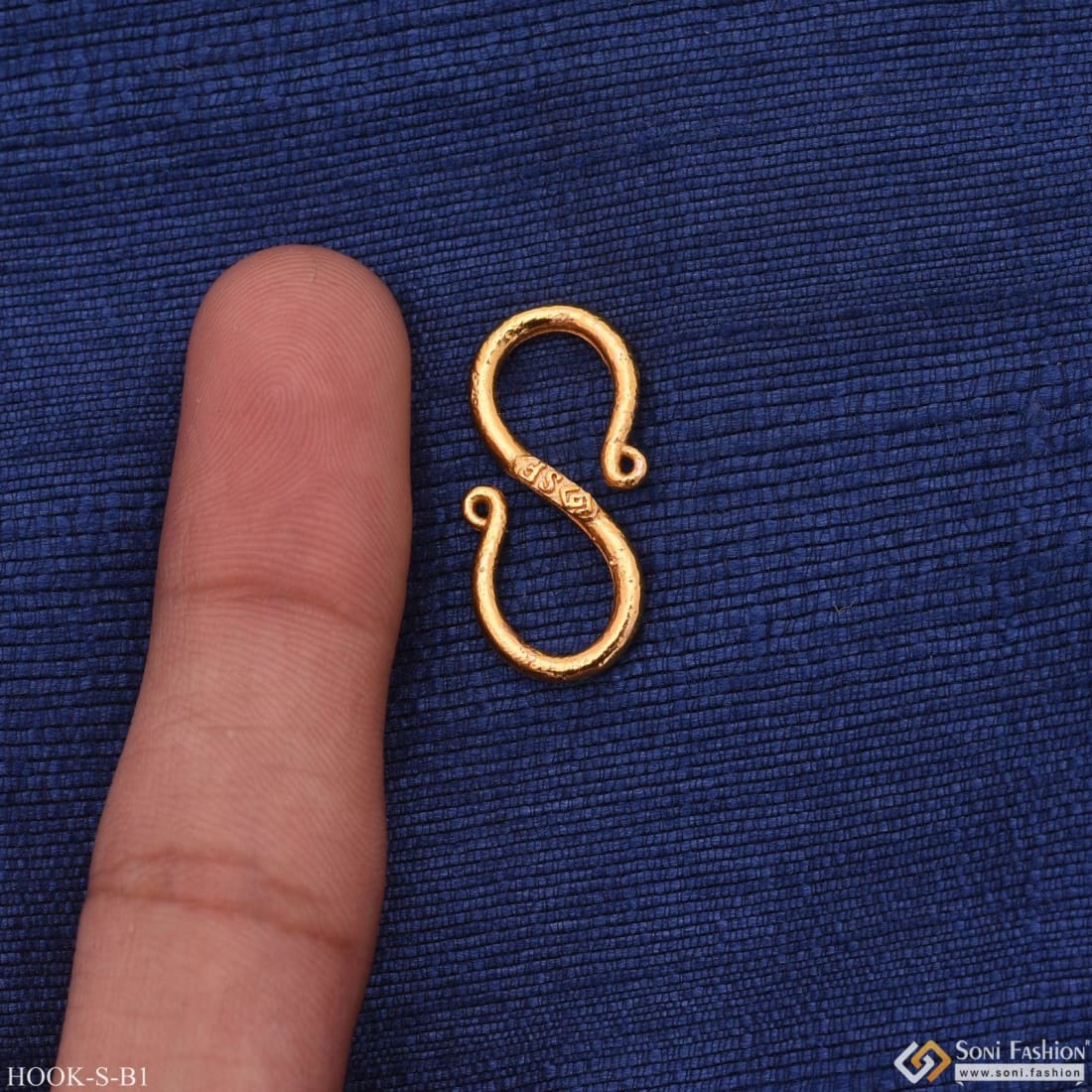 Big Size - S Hook for Chain - Gold Plated - Design B1 - Image 5
