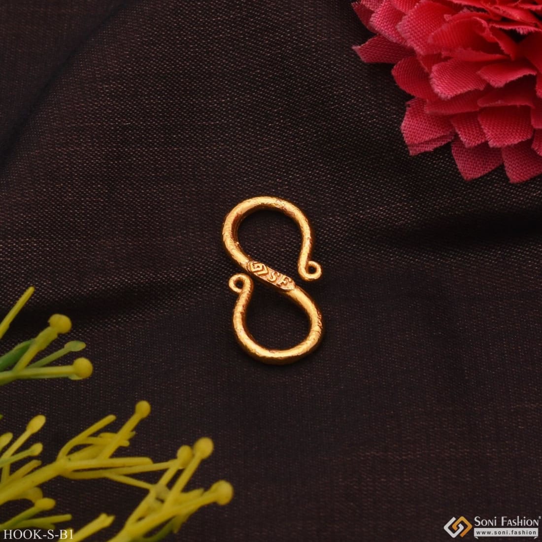 Big Size - S Hook for Chain - Gold Plated - Design B1 - Image 6