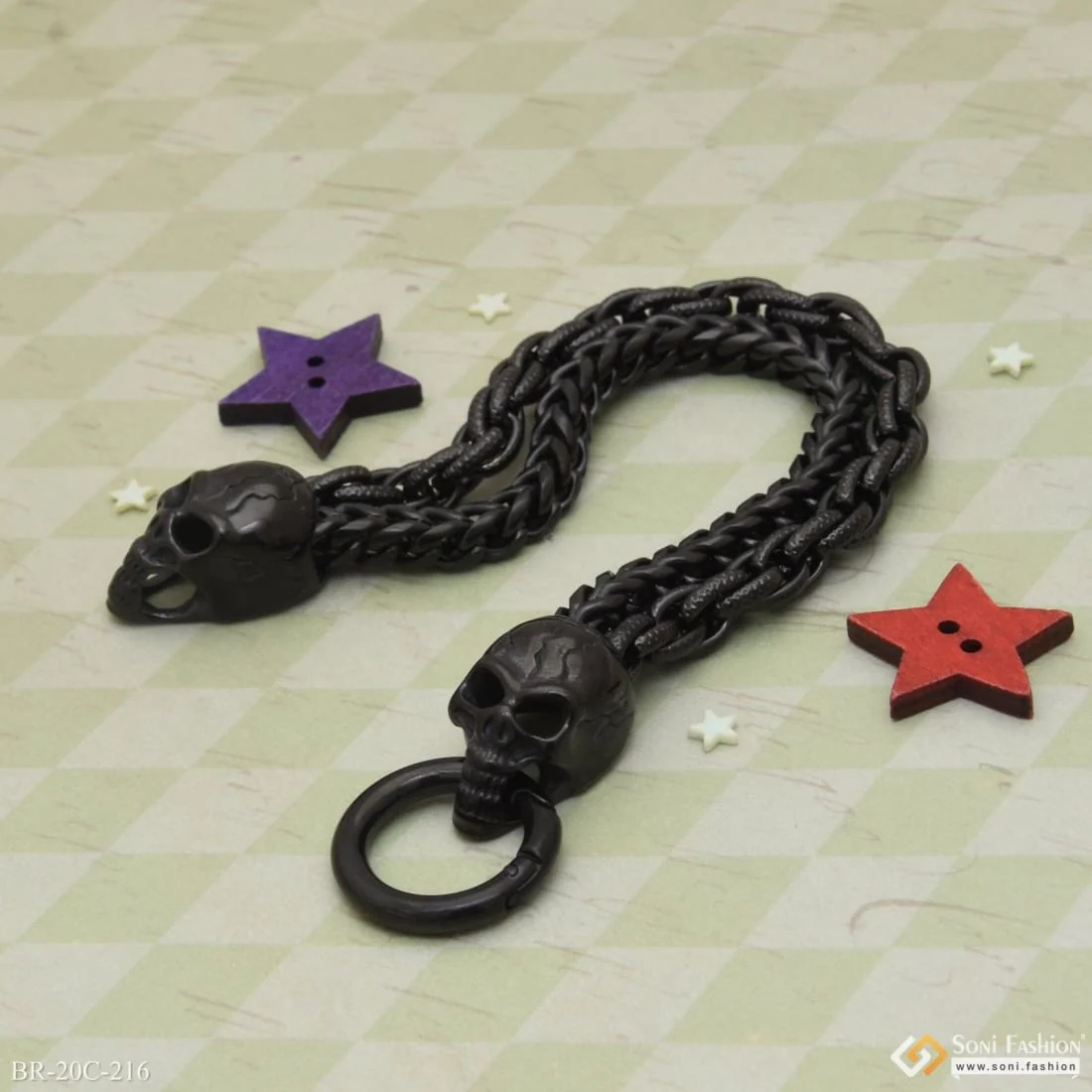 Skull Classic Design Superior Quality Black Color Bracelet For Men - Style C216 - Image 3