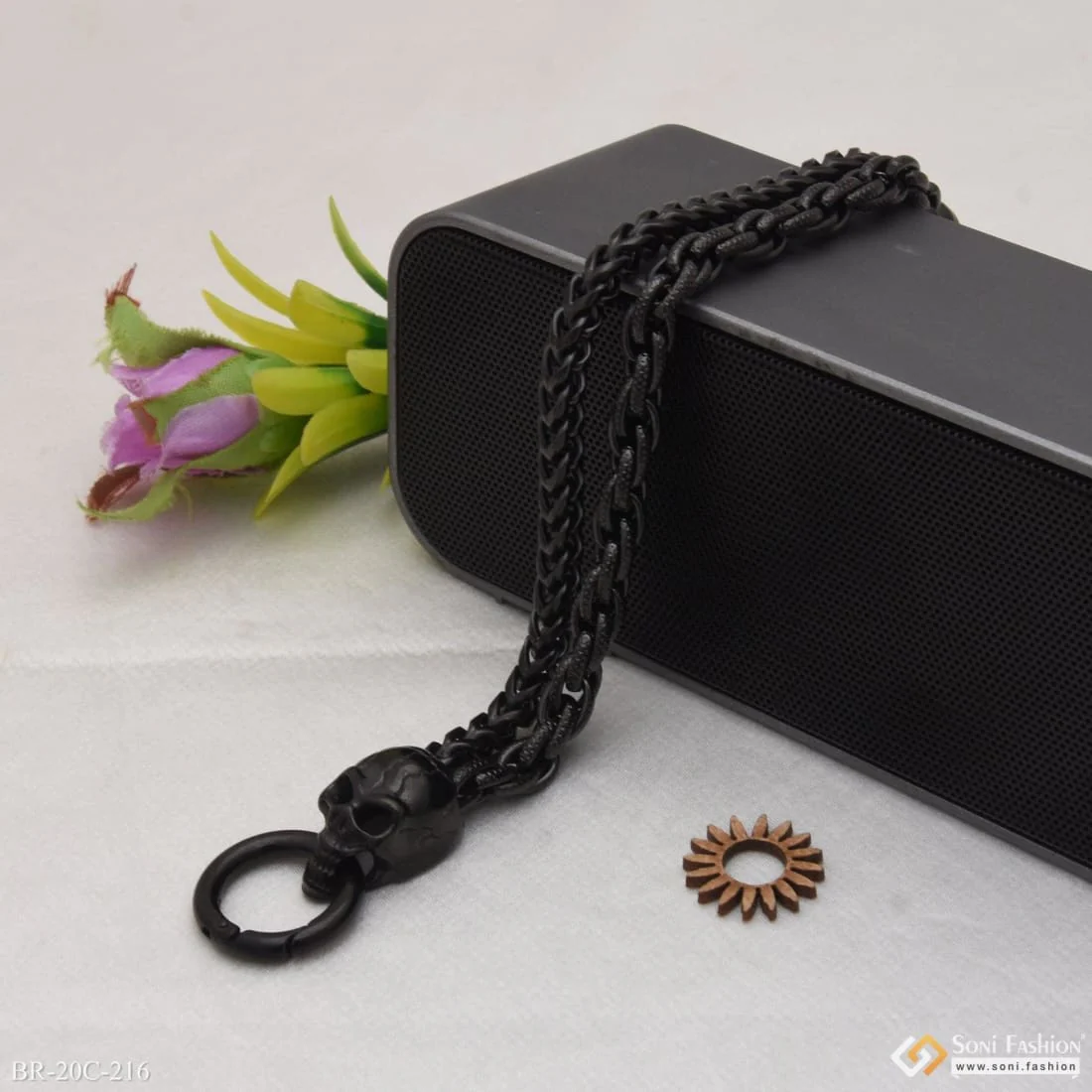 Skull Classic Design Superior Quality Black Color Bracelet For Men - Style C216 - Image 5
