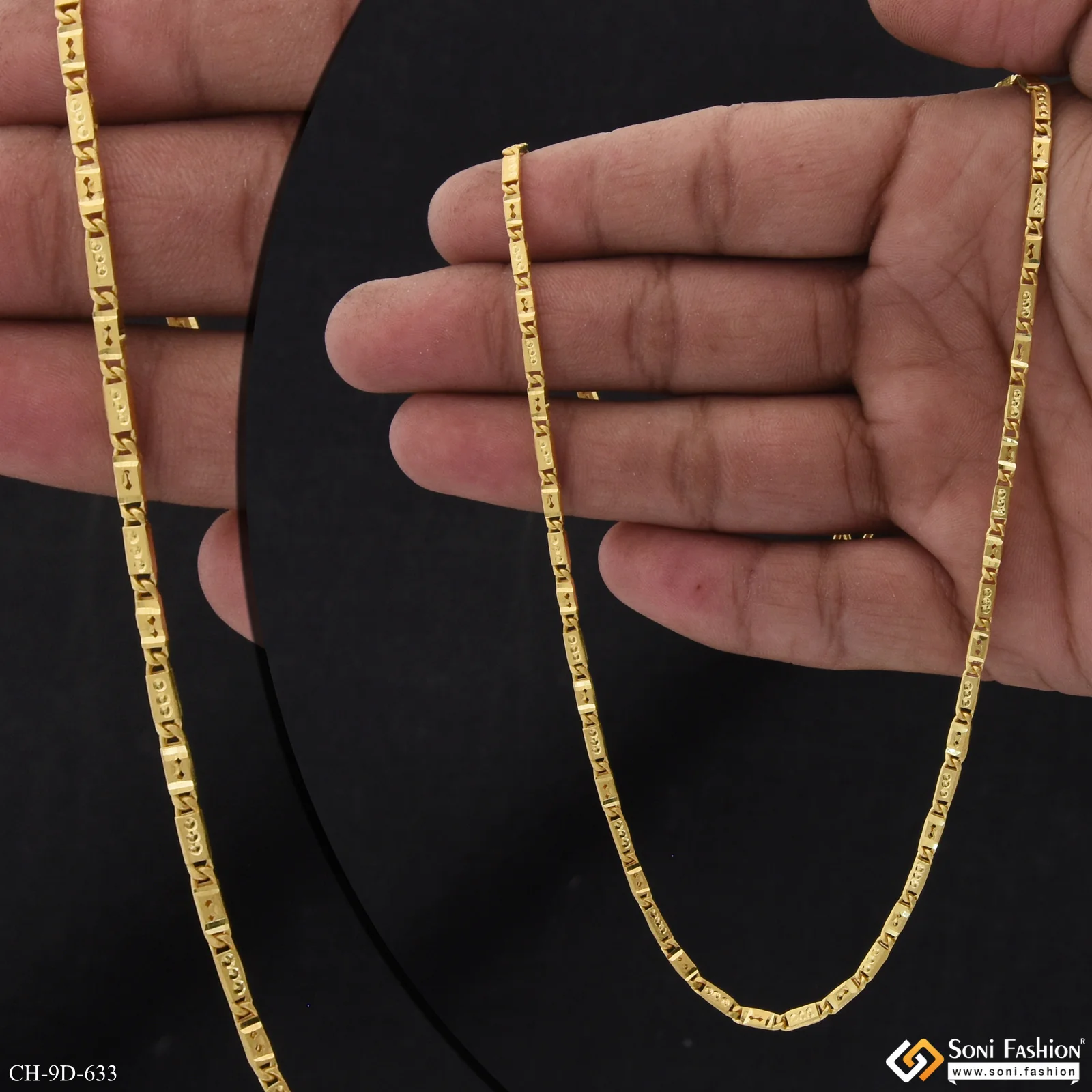 Slim Design Gold Plated Nawabi Chain for Men - Style D633 - Image 2