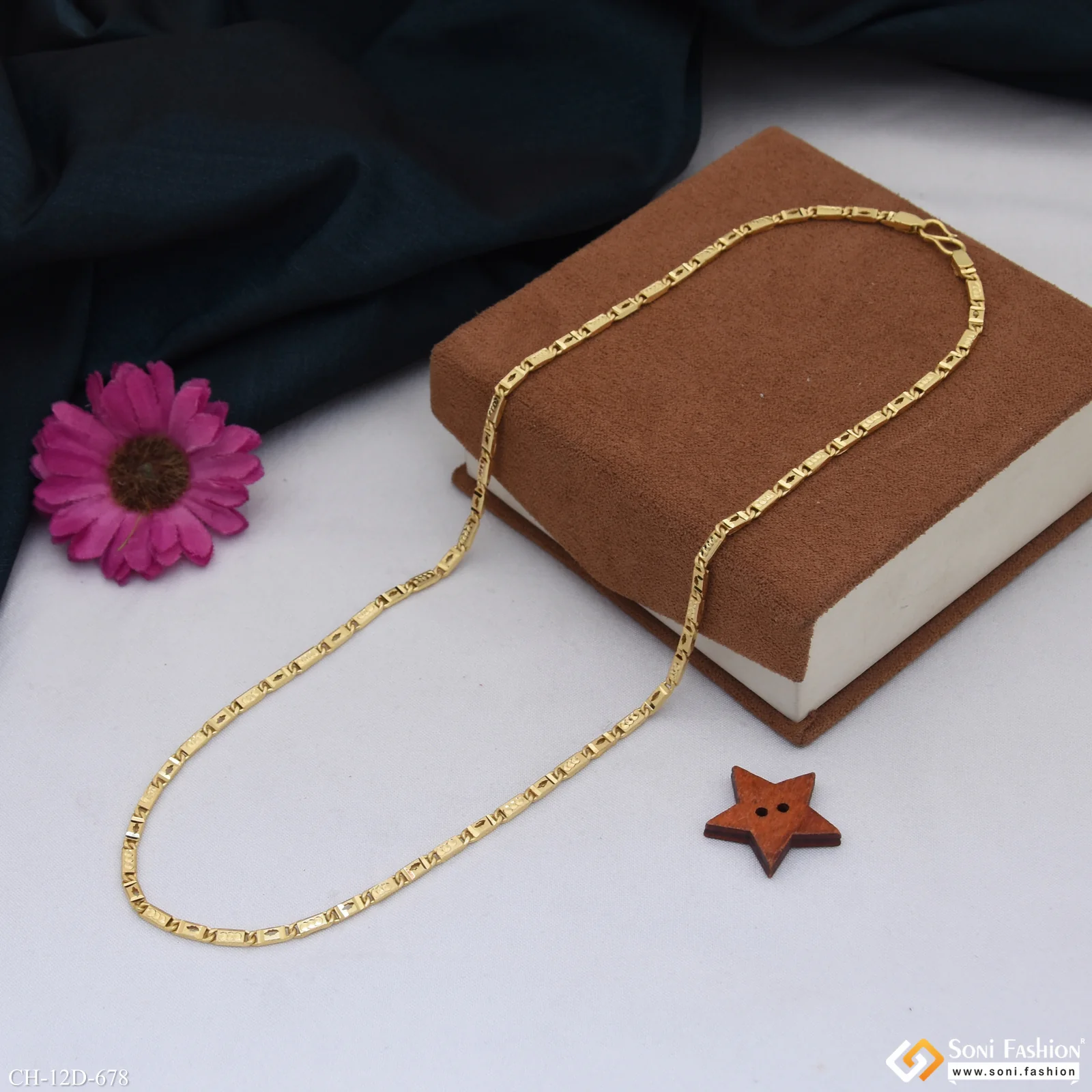 Slim Design Gold Plated Nawabi Chain for Men - Style D678 - Image 5