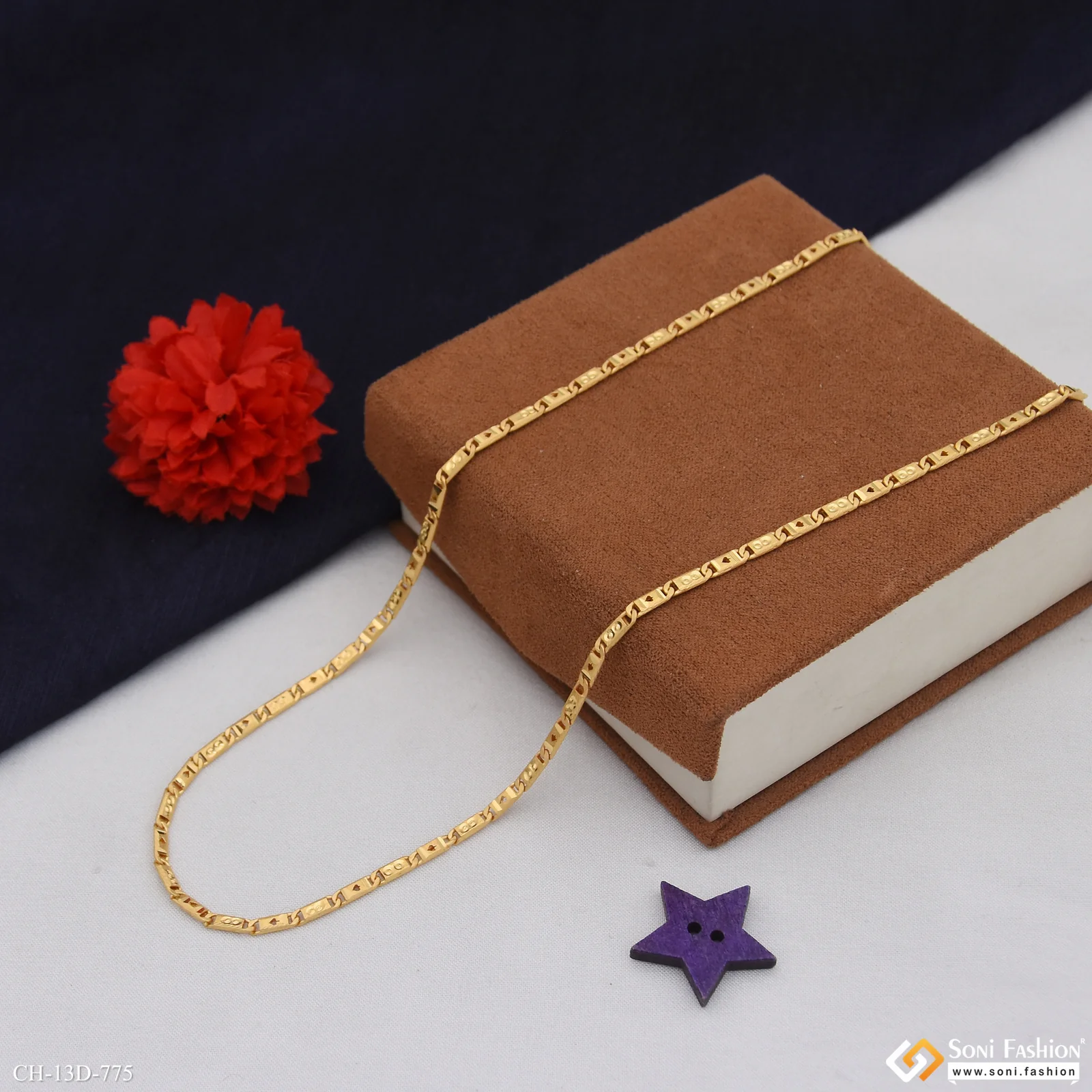 Slim Design Gold Plated Nawabi Chain for Men - Style D775 - Image 3