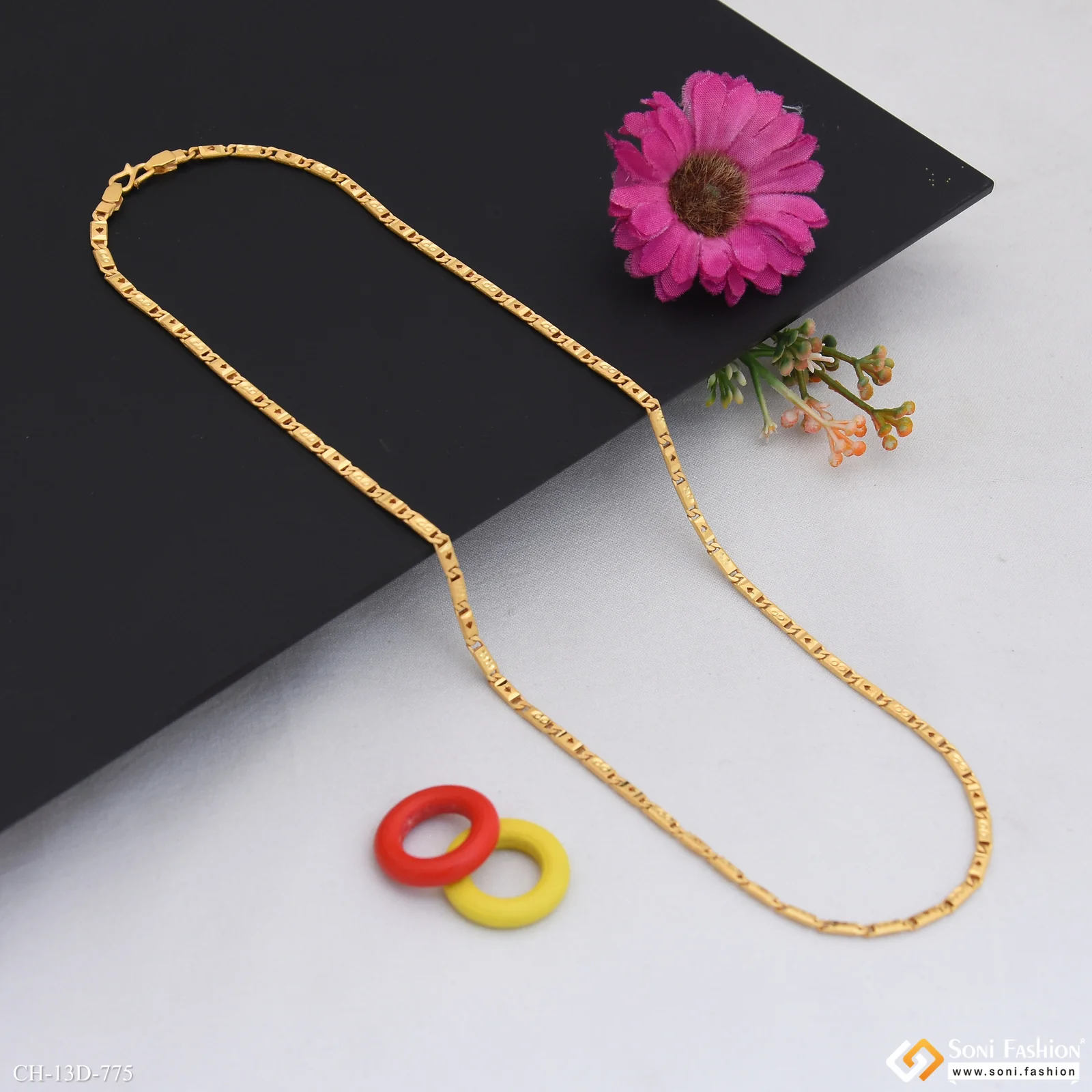 Slim Design Gold Plated Nawabi Chain for Men - Style D775 - Image 4