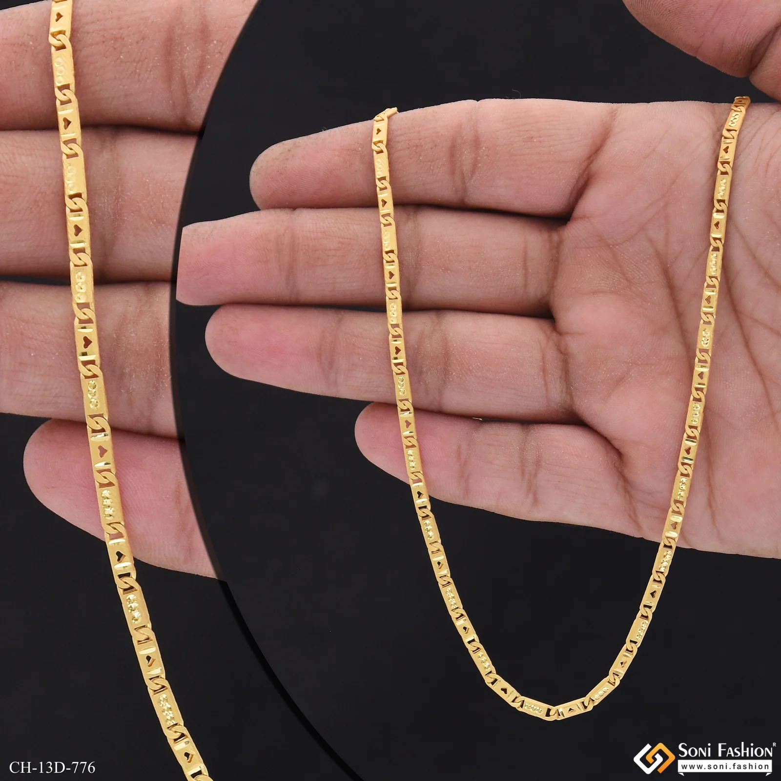 Slim Design Gold Plated Nawabi Chain for Men - Style D776 - Image 2