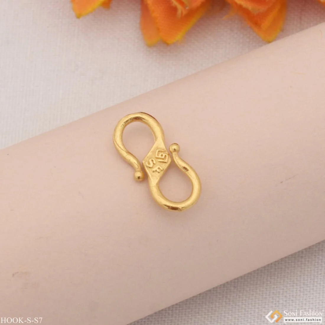 Small Size - S Hook for Chain - Gold Plated - Design S7 - Image 6