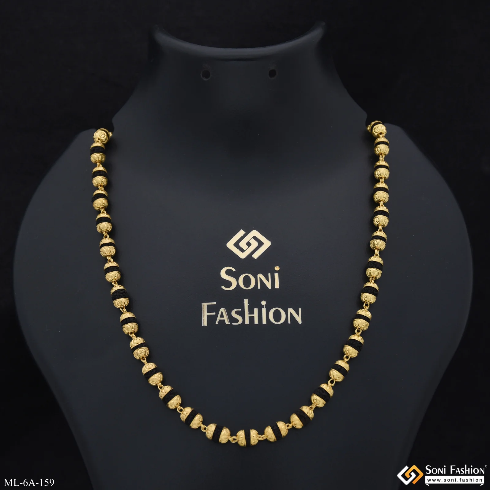 Small Size Stylish Design Best Quality Gold Plated Rudraksha Mala - Style A159 - Image 2