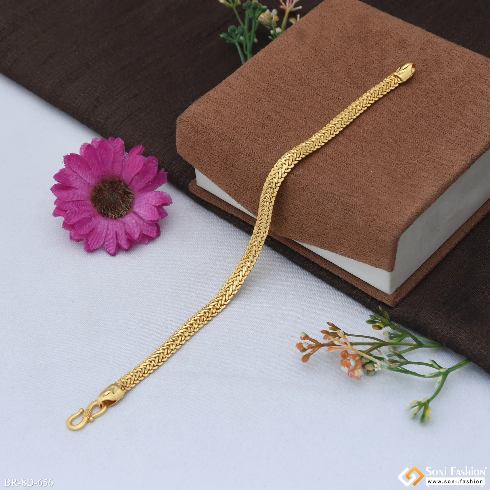 Snake Design Gold Plated Bracelet for Men - Style D656 - Image 3