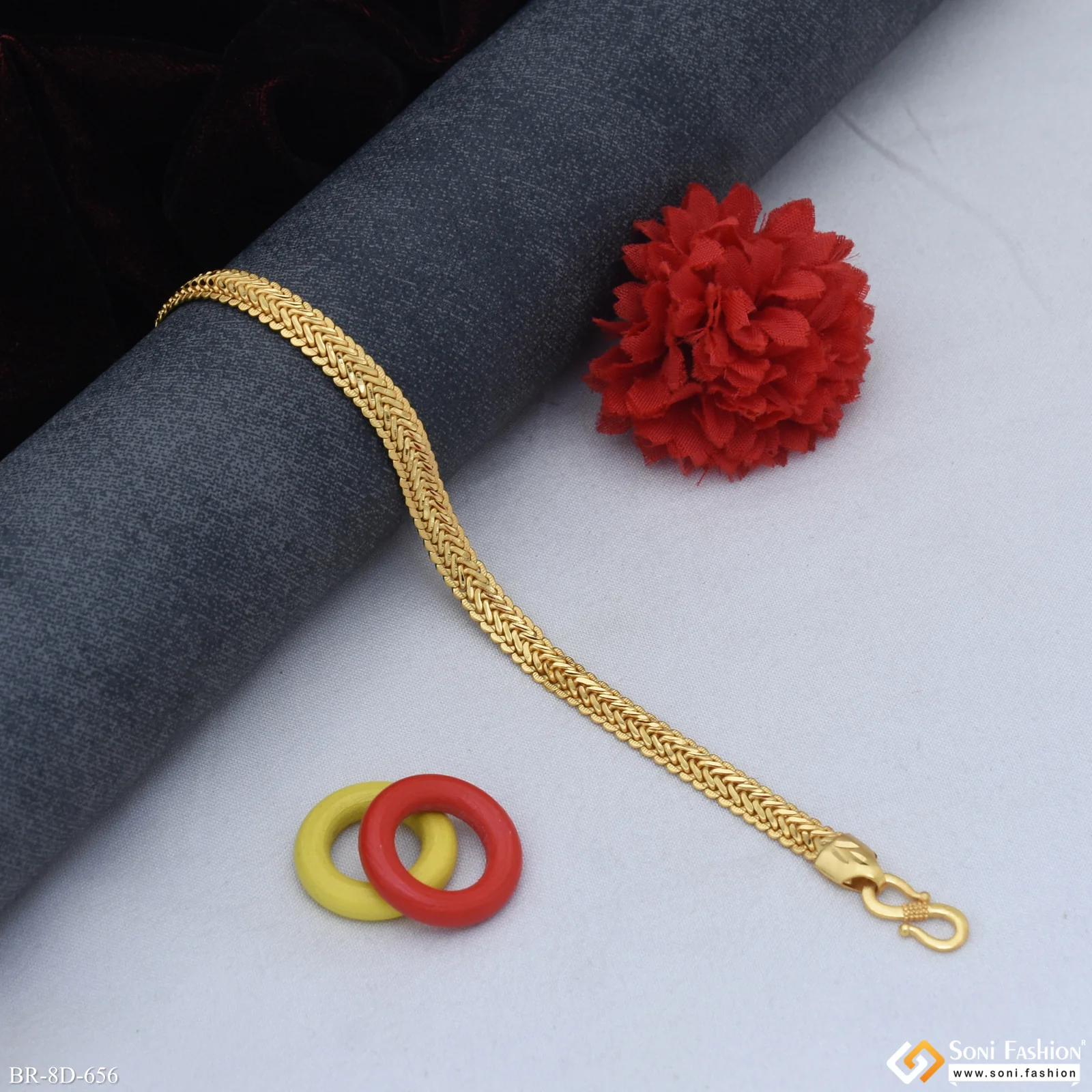 Snake Design Gold Plated Bracelet for Men - Style D656 - Image 4