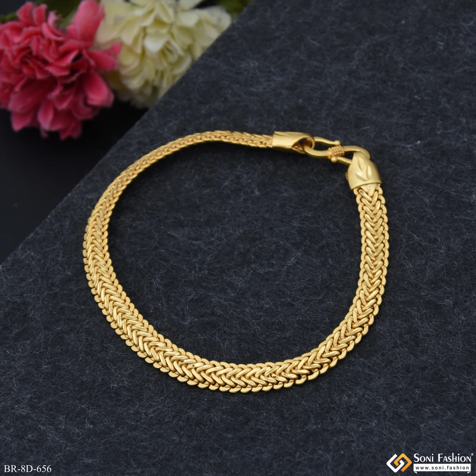 Snake Design Gold Plated Bracelet for Men - Style D656 - Image 5