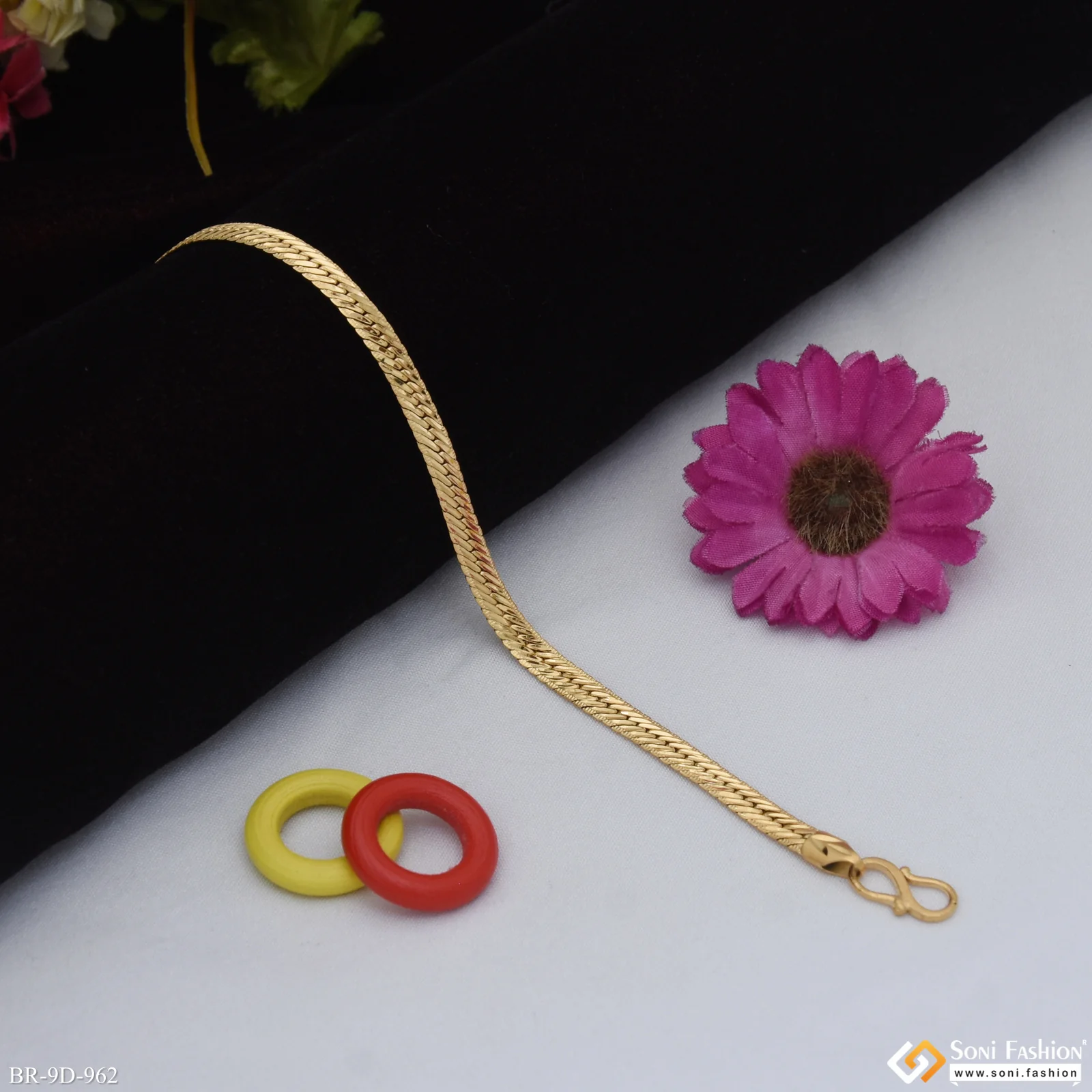 Snake Scale Design Gold Plated Bracelet for Men - Style D962 - Image 2