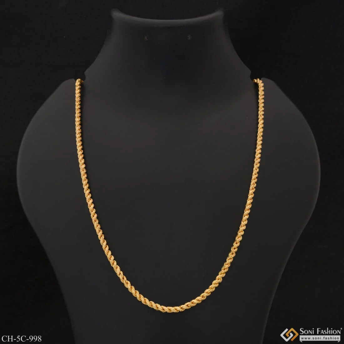Sophisticated Design Finely Detailed Design Gold Plated Chain For Men - Style C998 - Image 3