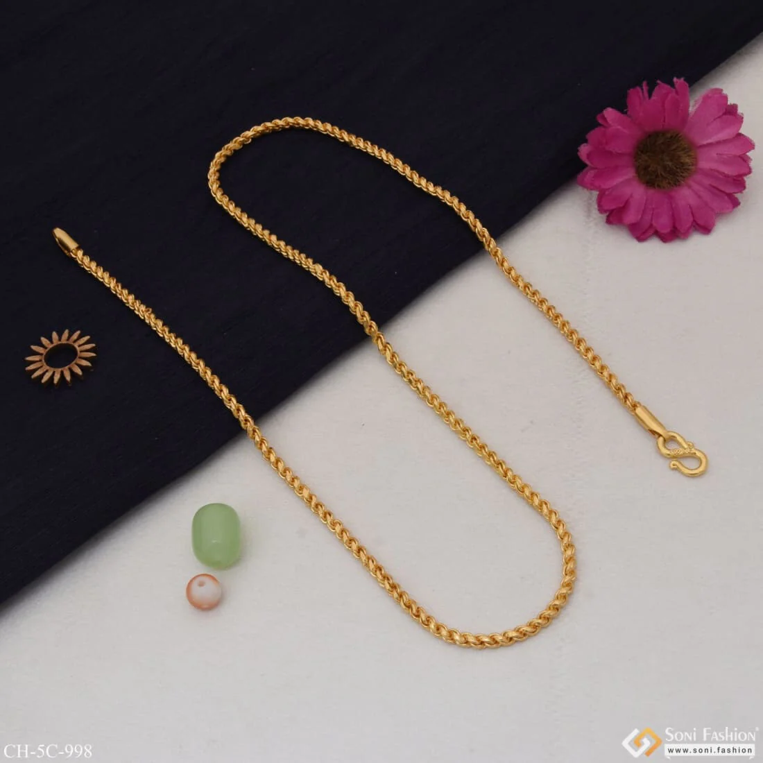 Sophisticated Design Finely Detailed Design Gold Plated Chain For Men - Style C998 - Image 5