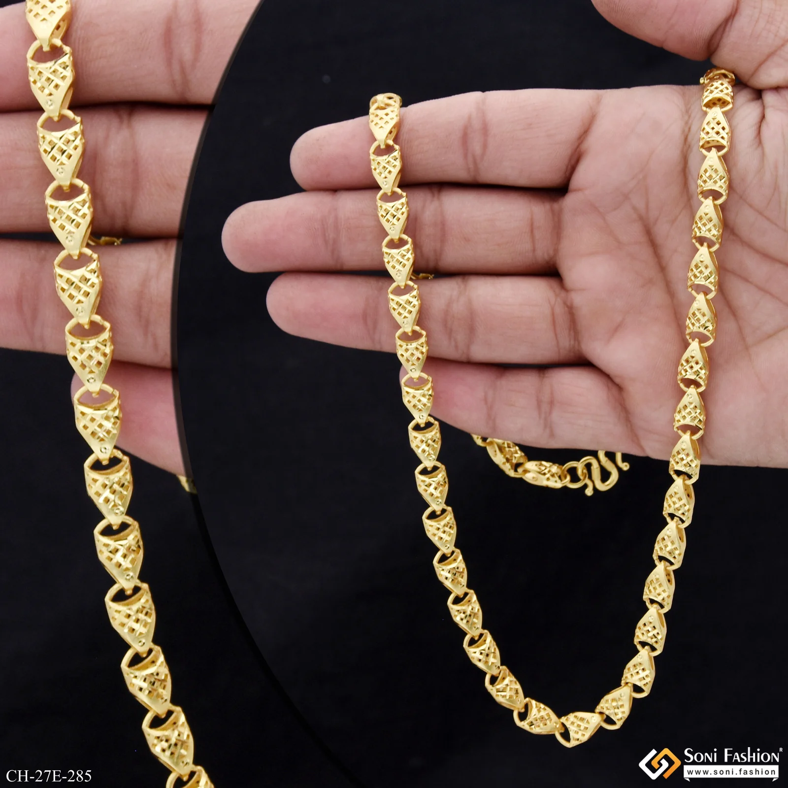 Sophisticated Design Gold Plated Chain for Men - Style E285 - Image 2