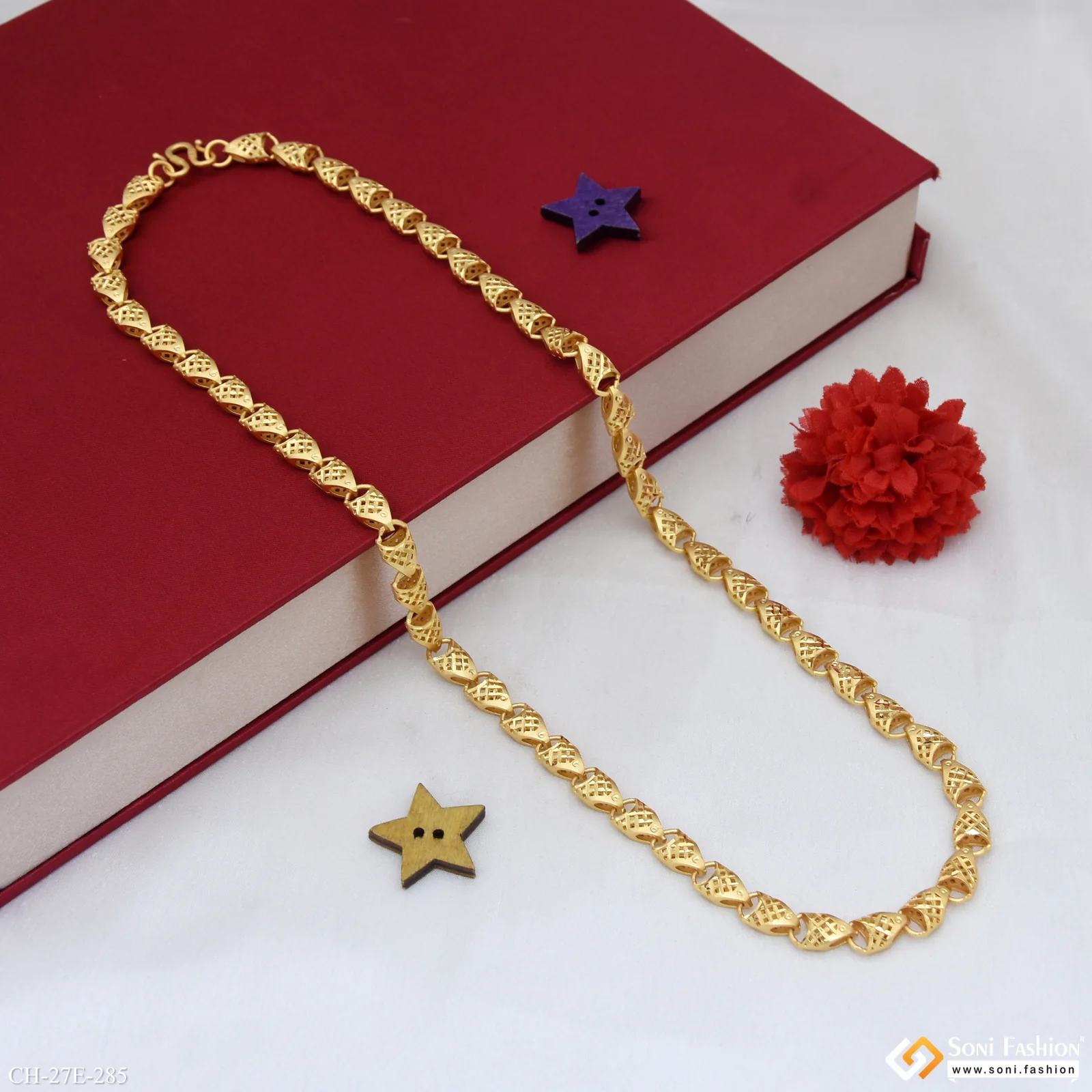 Sophisticated Design Gold Plated Chain for Men - Style E285 - Image 4