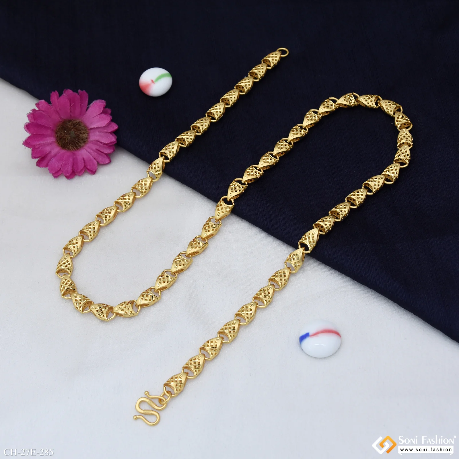 Sophisticated Design Gold Plated Chain for Men - Style E285 - Image 5