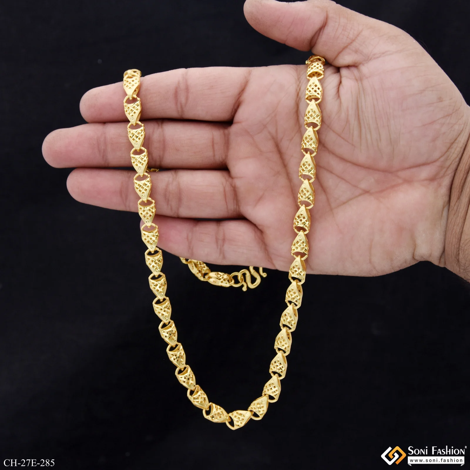 Sophisticated Design Gold Plated Chain for Men - Style E285 - Image 6