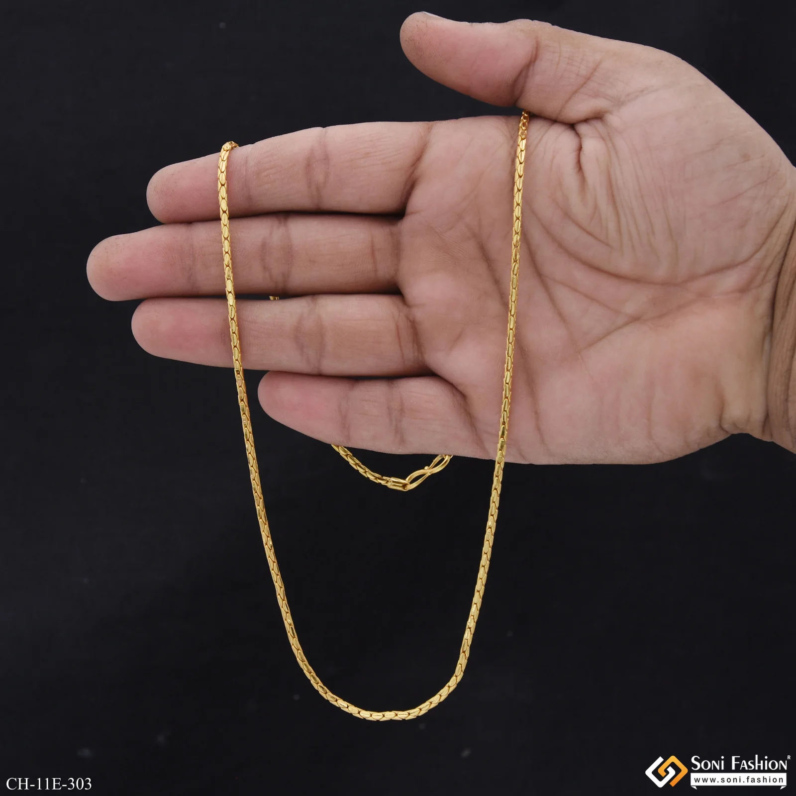 Sophisticated Design Gold Plated Chain for Men - Style E303 - Image 6