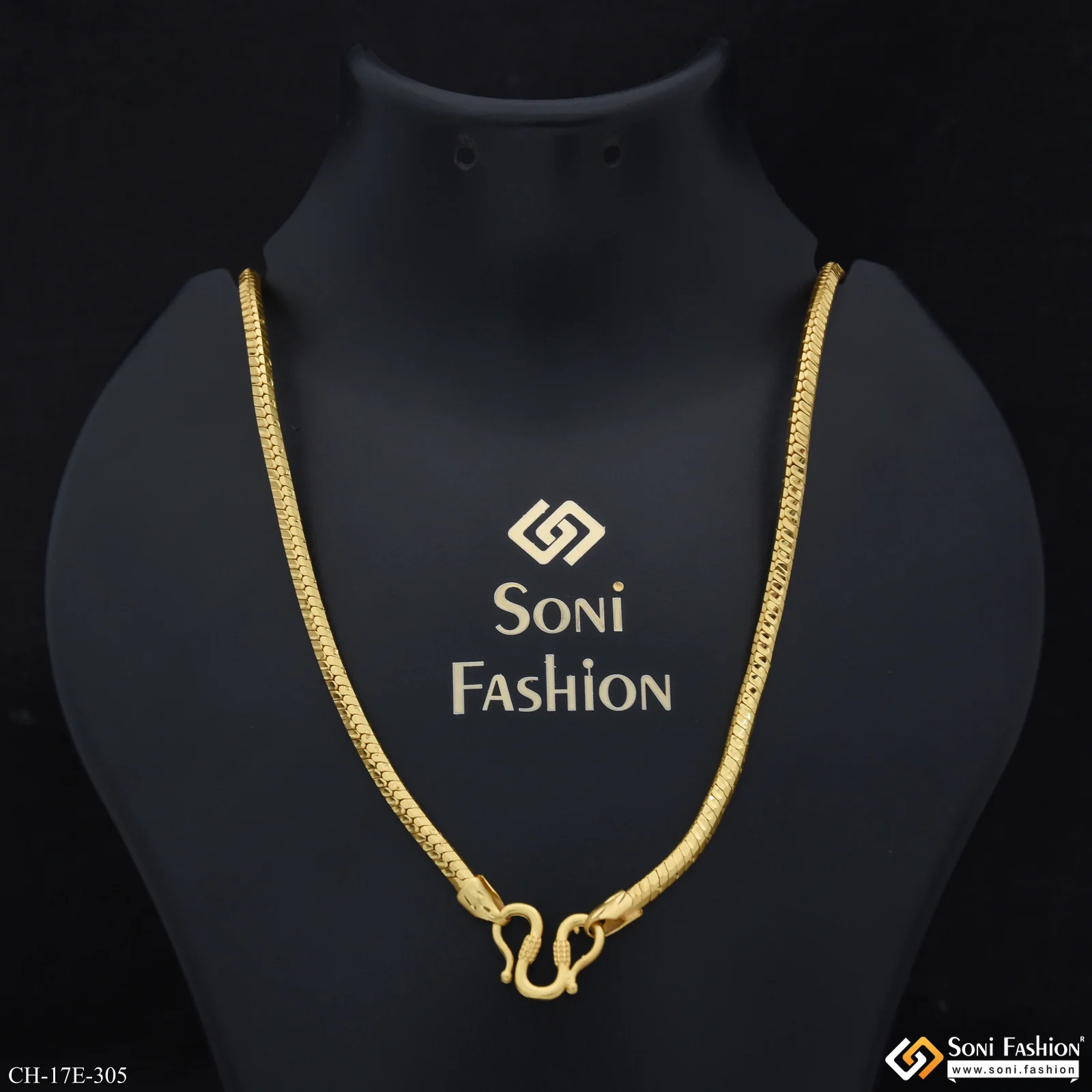 Sophisticated Design Gold Plated Chain for Men - Style E305 - Image 2