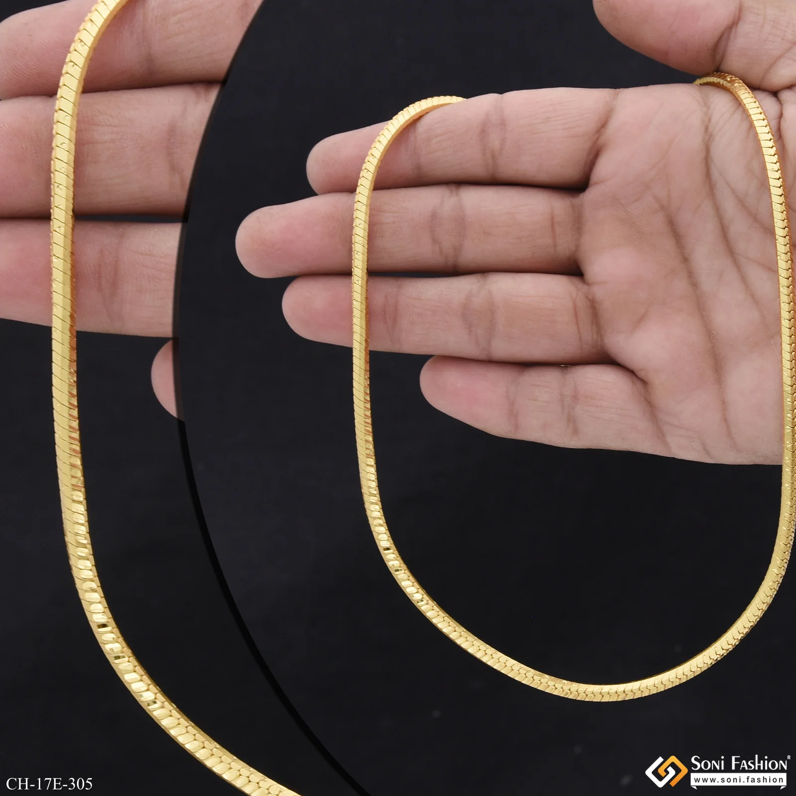 Sophisticated Design Gold Plated Chain for Men - Style E305 - Image 3