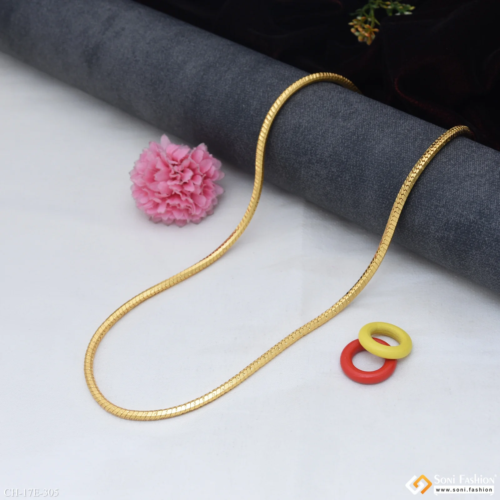Sophisticated Design Gold Plated Chain for Men - Style E305 - Image 4