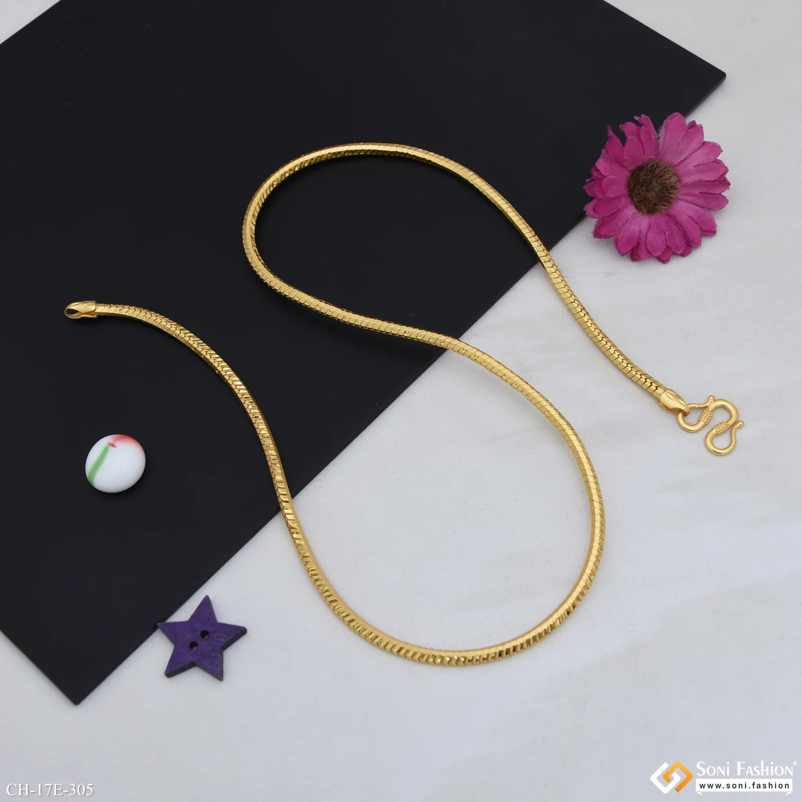 Sophisticated Design Gold Plated Chain for Men - Style E305 - Image 5