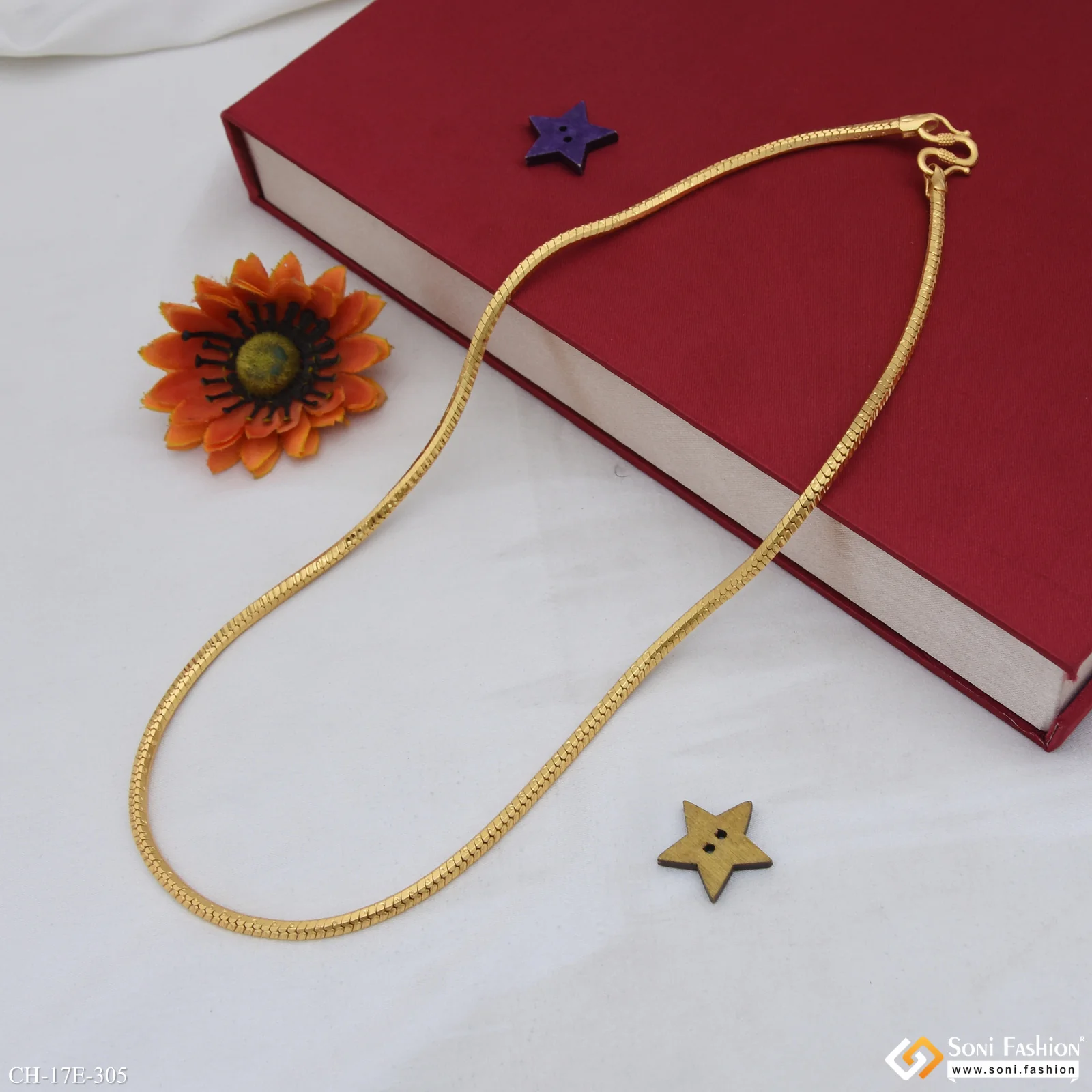 Sophisticated Design Gold Plated Chain for Men - Style E305 - Image 6
