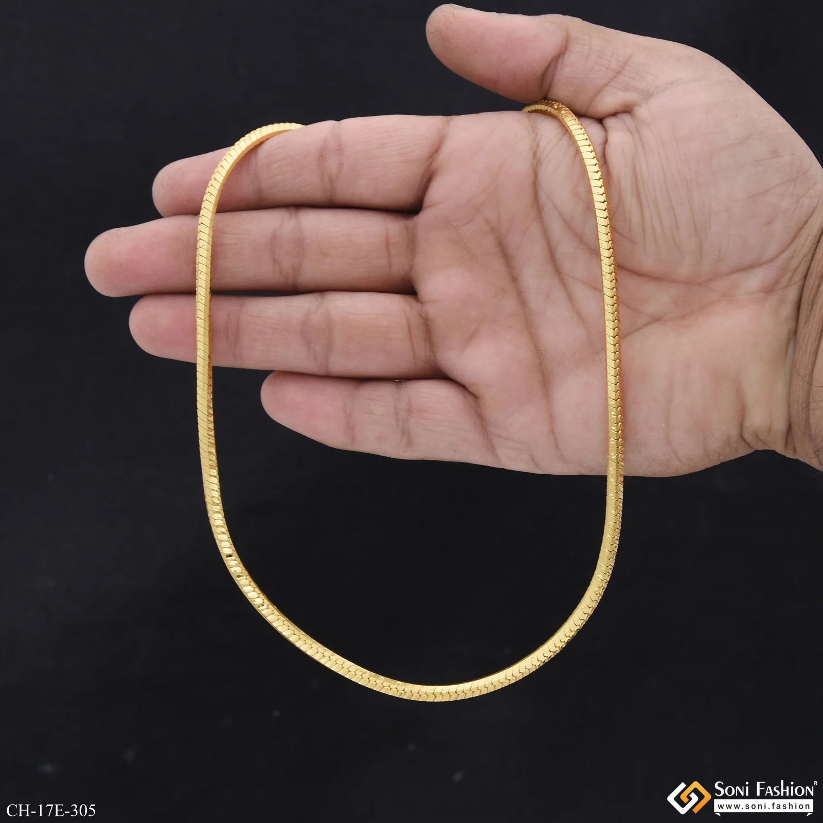 Sophisticated Design Gold Plated Chain for Men - Style E305 - Image 7