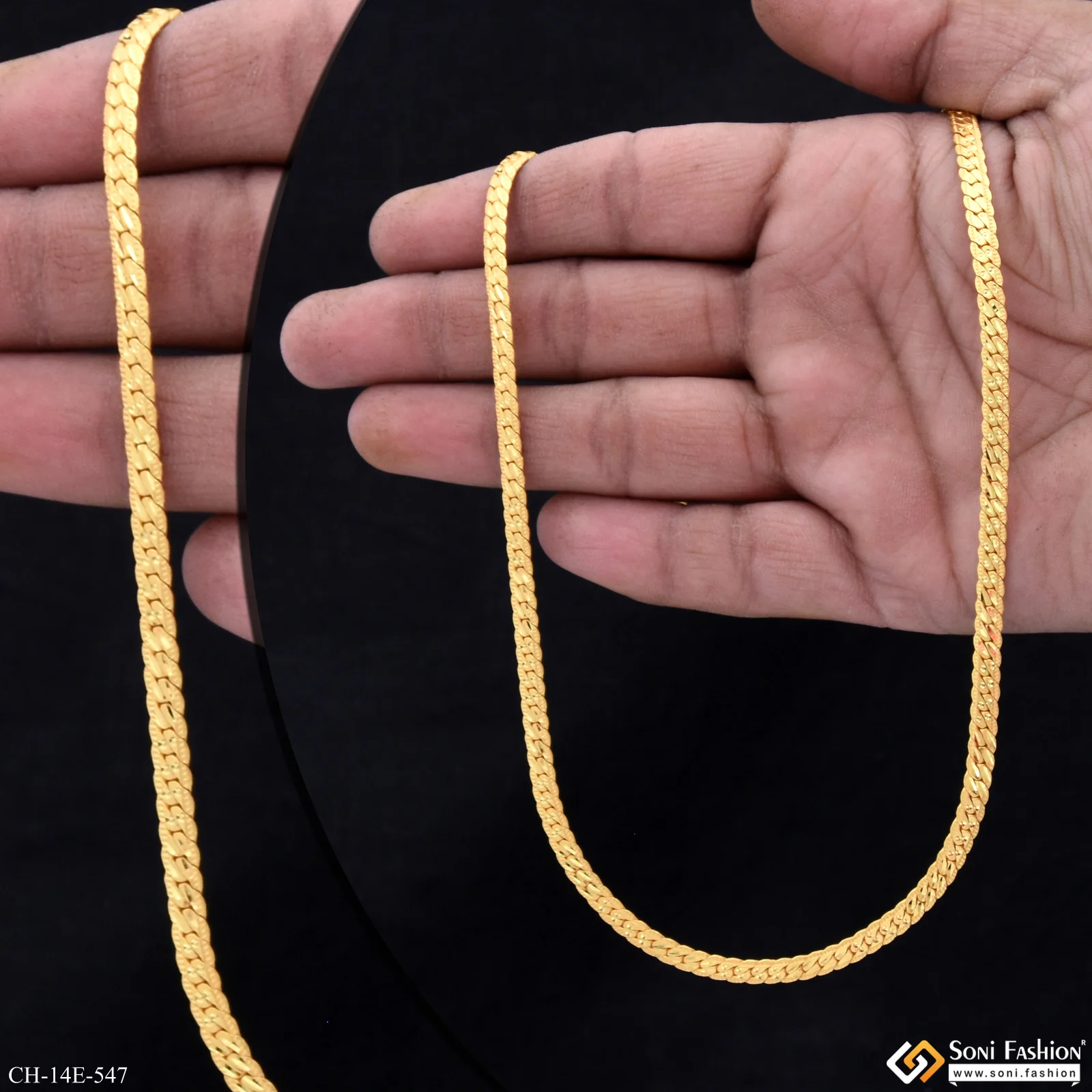 Sophisticated Design Gold Plated Chain for Men - Style E547 - Image 2