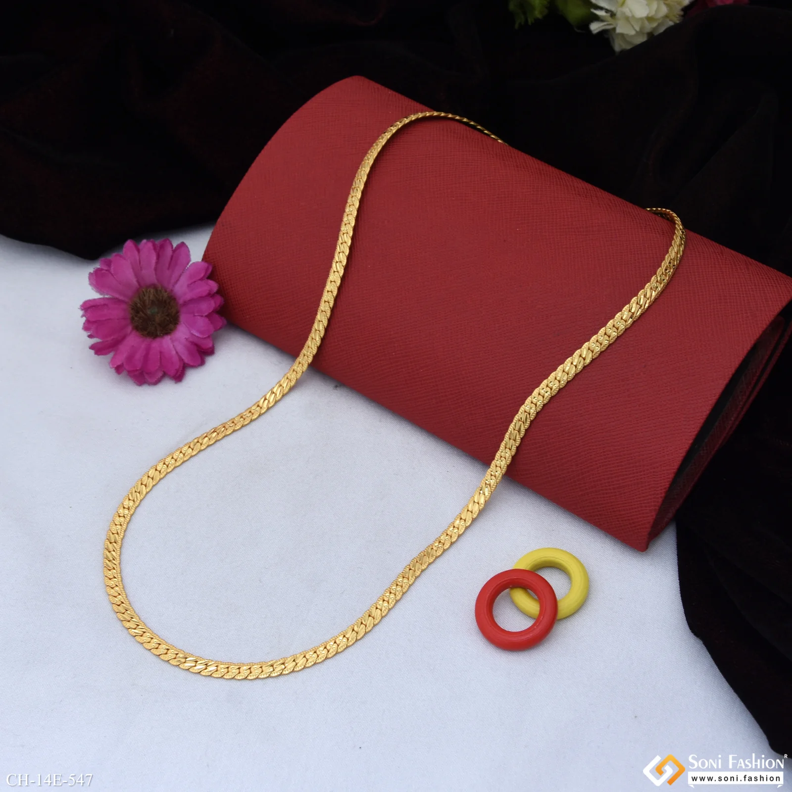 Sophisticated Design Gold Plated Chain for Men - Style E547 - Image 3