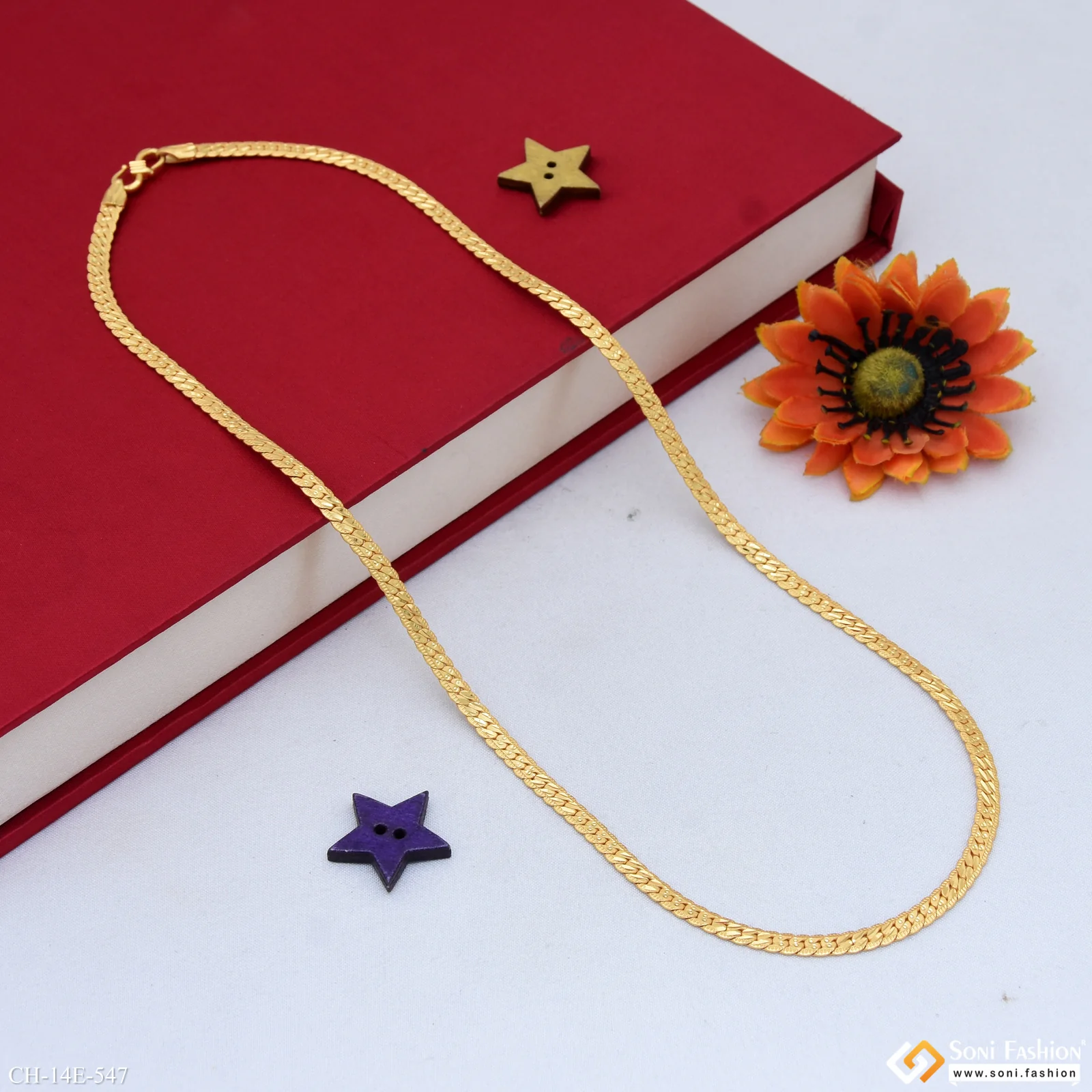 Sophisticated Design Gold Plated Chain for Men - Style E547 - Image 4