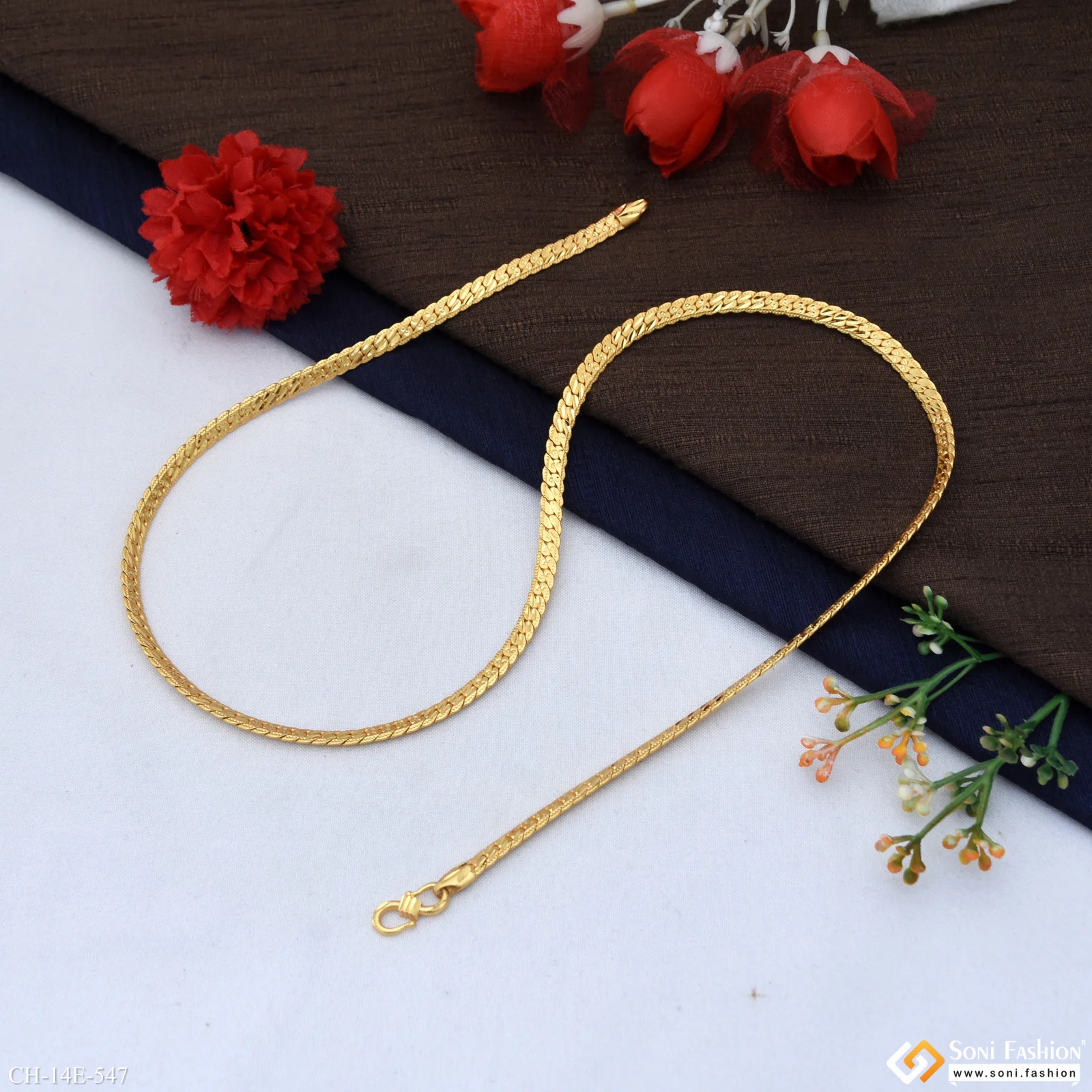 Sophisticated Design Gold Plated Chain for Men - Style E547 - Image 5